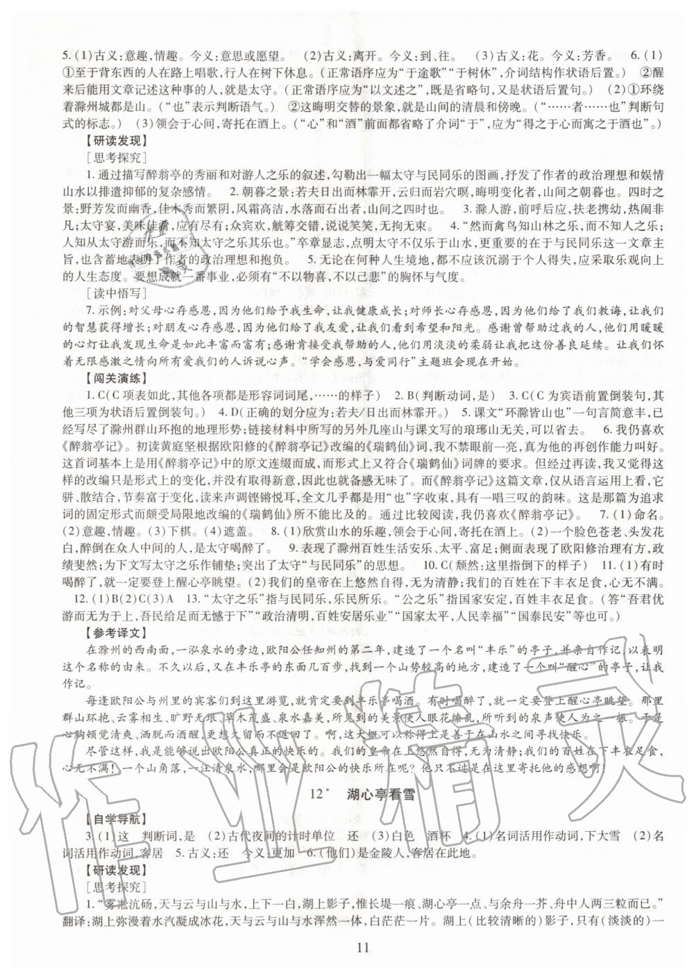 2020年智慧學(xué)習(xí)九年級(jí)語(yǔ)文全一冊(cè)人教版明天出版社 第11頁(yè)