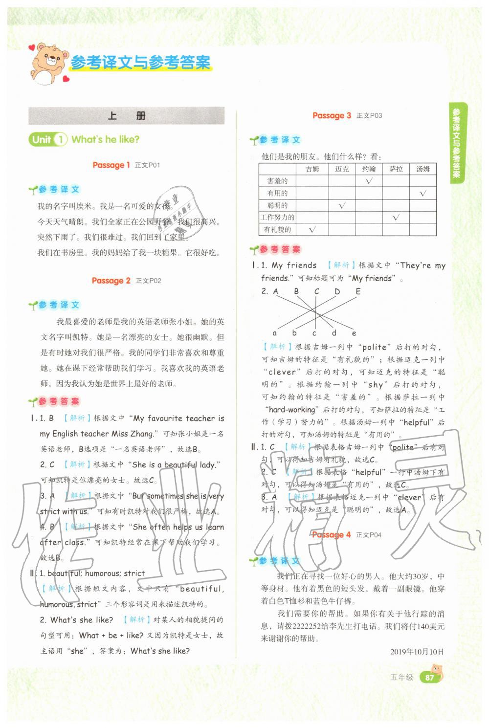 2020年閱讀金題80篇小學(xué)英語五年級人教版 第1頁