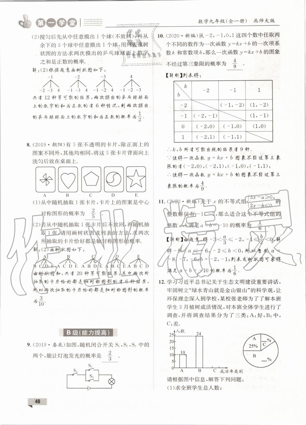 2020年第一學(xué)堂九年級數(shù)學(xué)全一冊北師大版 參考答案第48頁