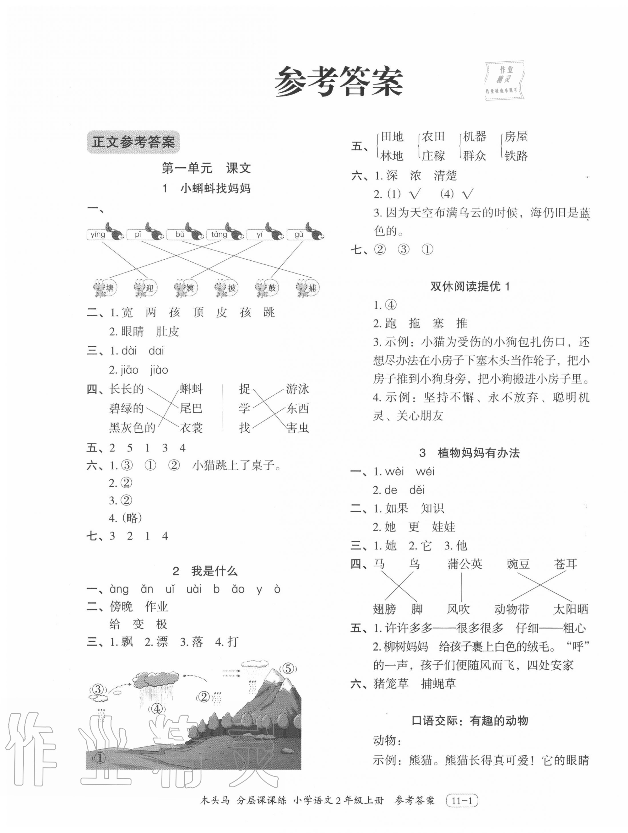 2020年木頭馬分層課課練二年級語文上冊人教版浙江專版 第1頁