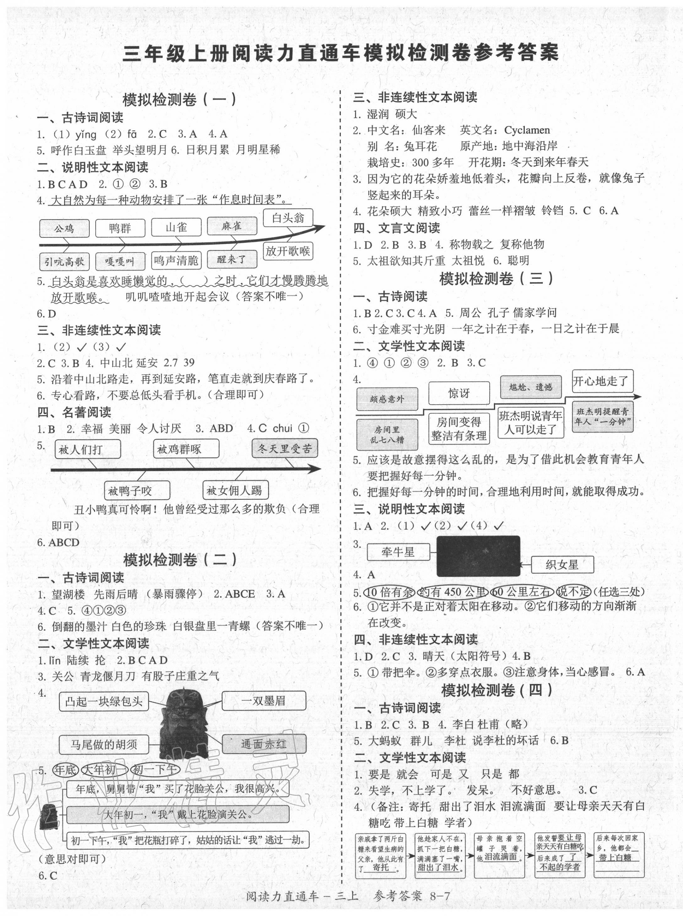 2020年閱讀力直通車三年級(jí)上冊(cè)統(tǒng)編版 第1頁(yè)