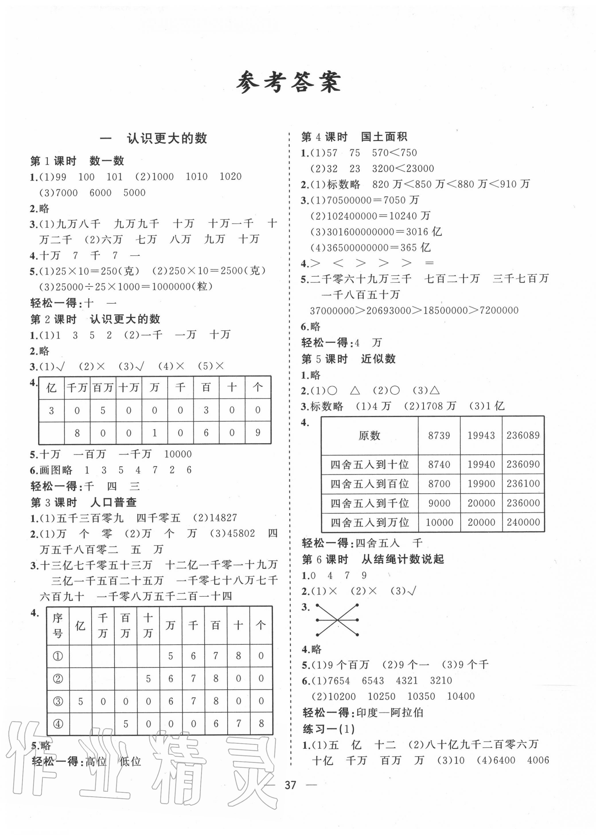 2020年課堂小作業(yè)四年級(jí)數(shù)學(xué)上冊(cè)北師大版 第1頁(yè)