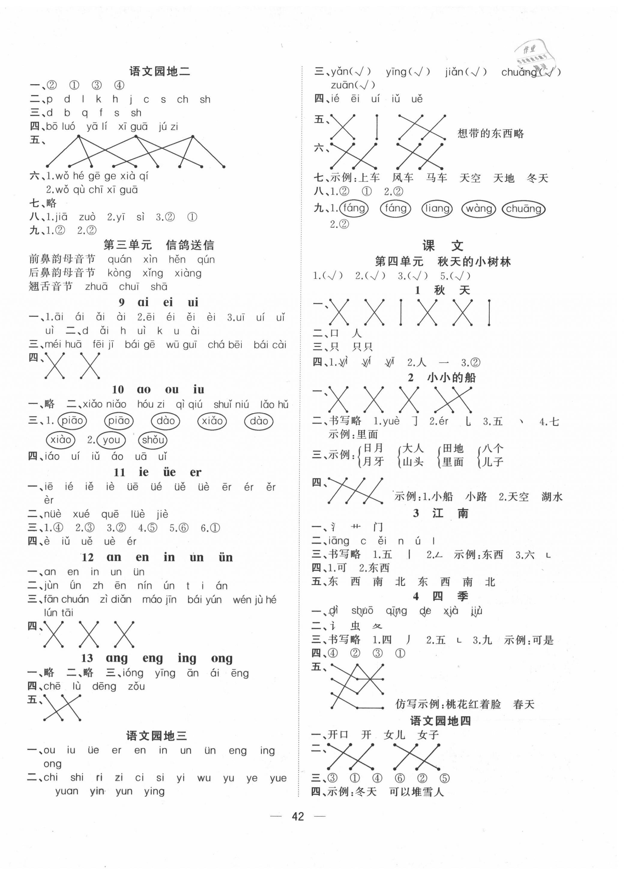 2020年課堂小作業(yè)一年級(jí)語(yǔ)文上冊(cè)人教版 第2頁(yè)