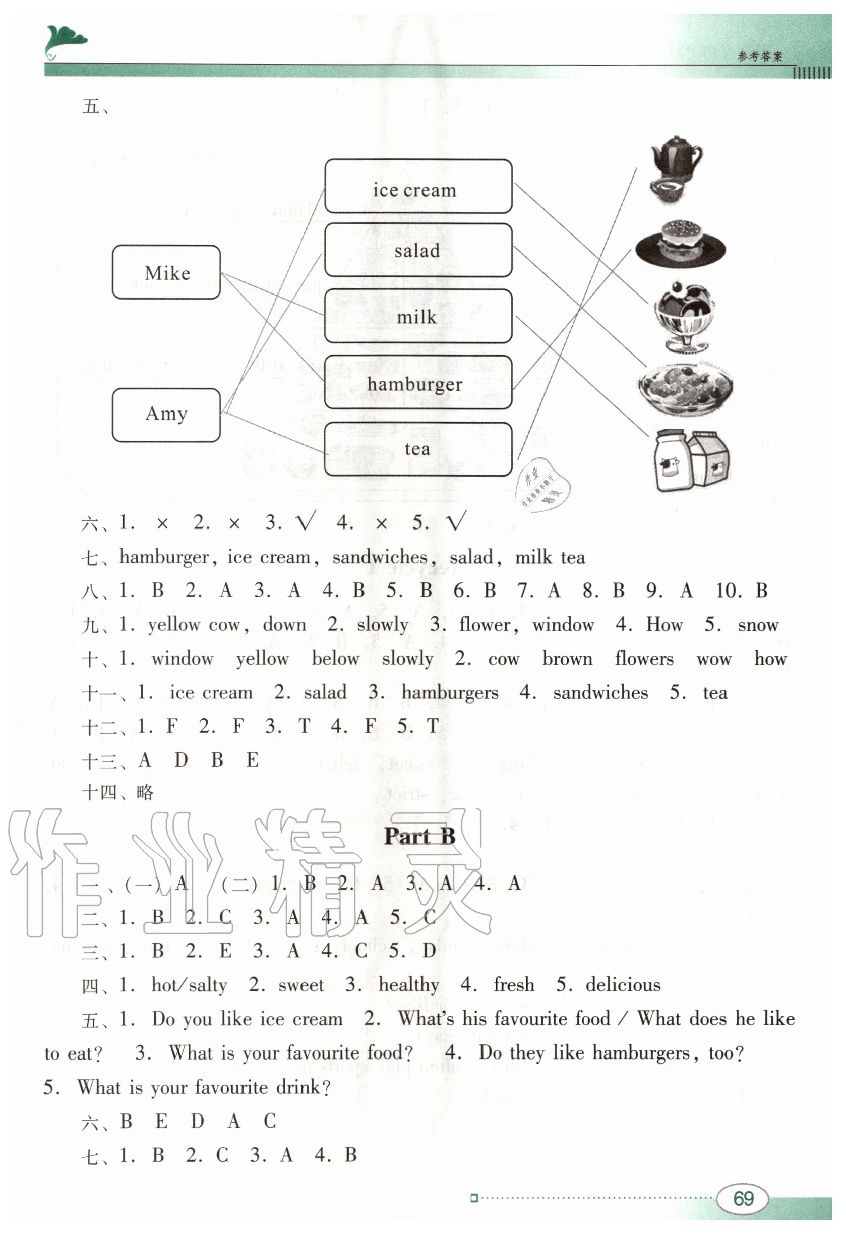 2020年南方新課堂金牌學(xué)案五年級英語上冊人教PEP版 參考答案第4頁