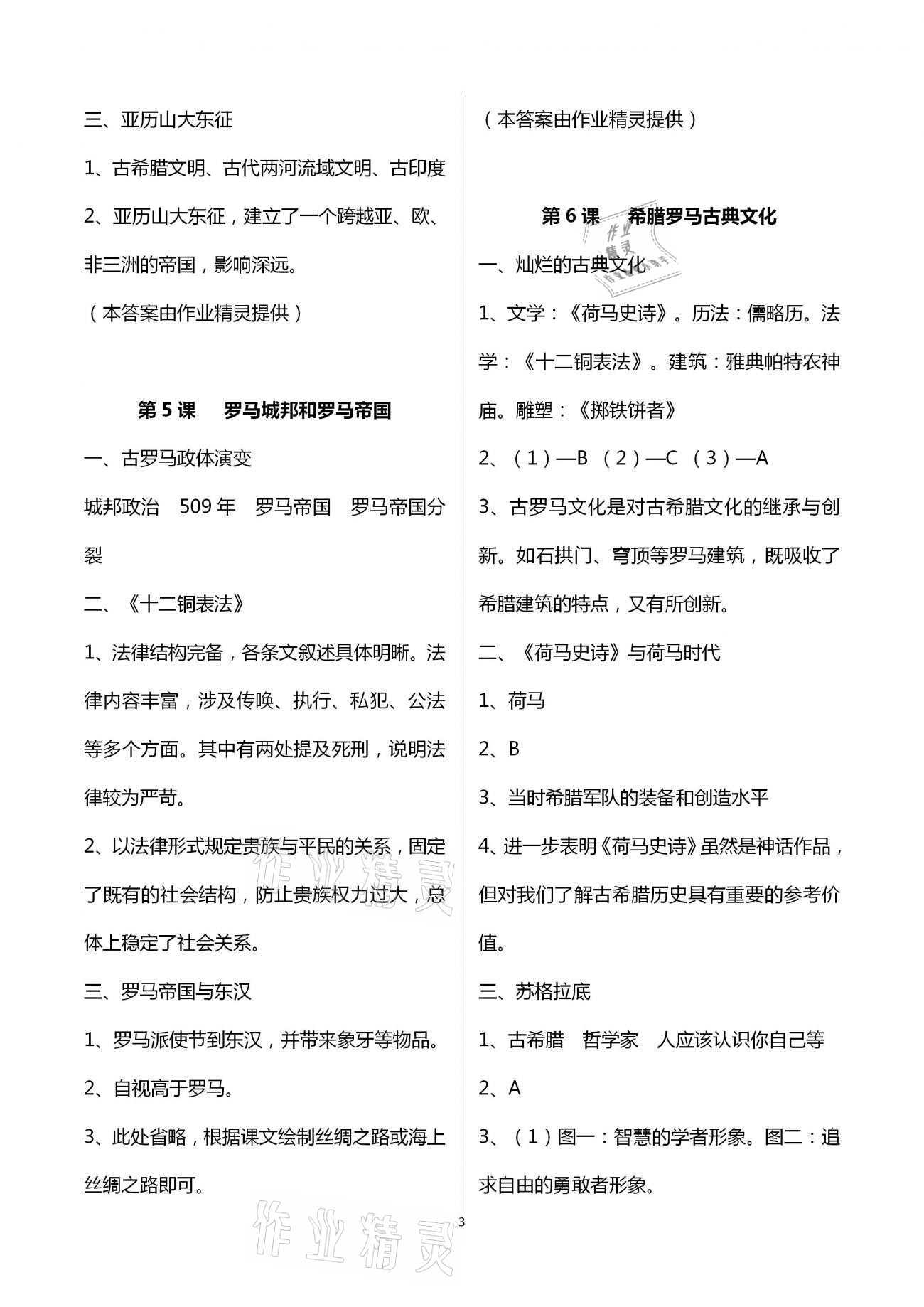 2020年世界歷史練習(xí)部分九年級(jí)第一冊(cè)人教版五四制 第3頁(yè)