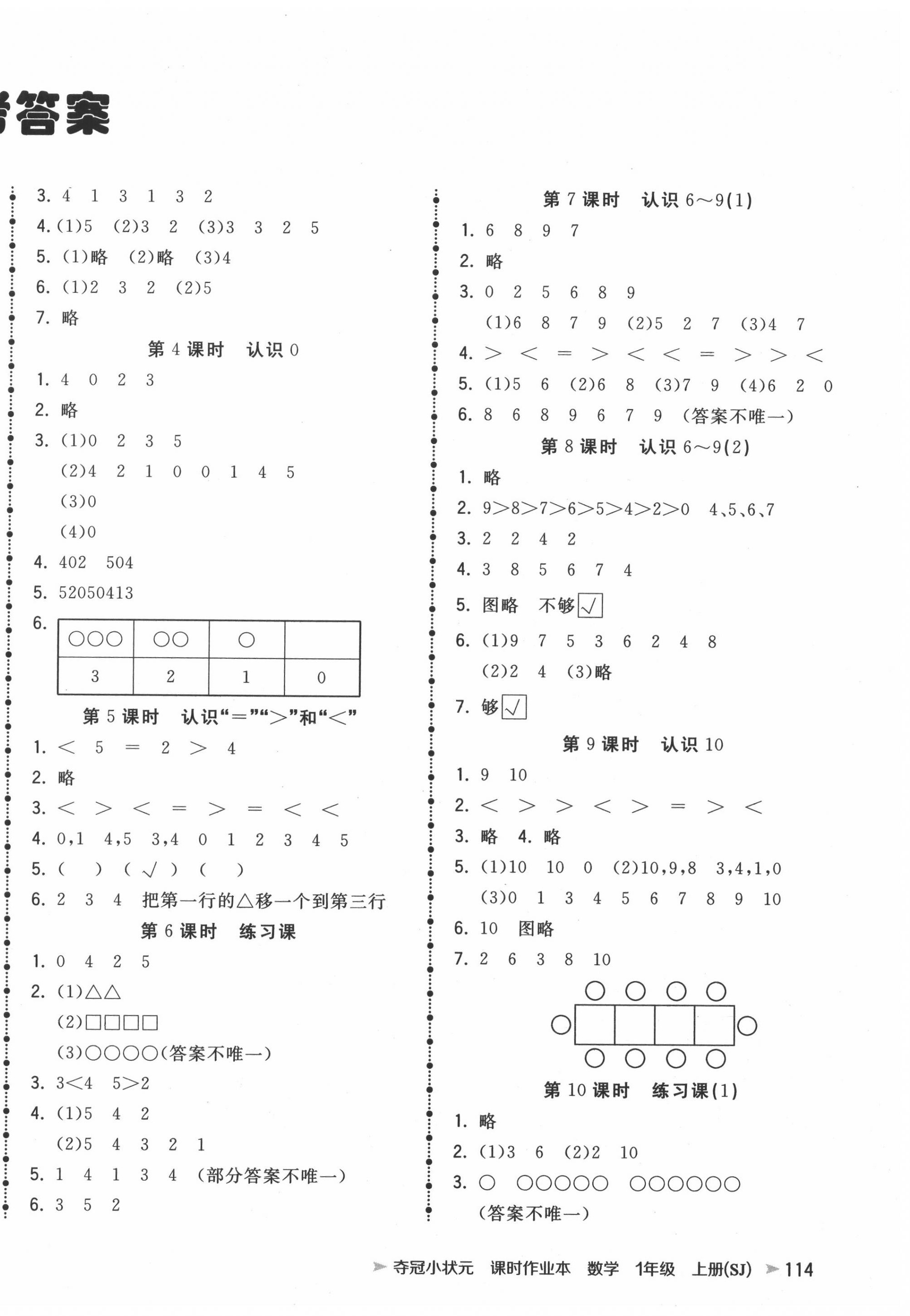 2020年奪冠小狀元課時(shí)作業(yè)本一年級(jí)數(shù)學(xué)上冊(cè)蘇教版 第2頁