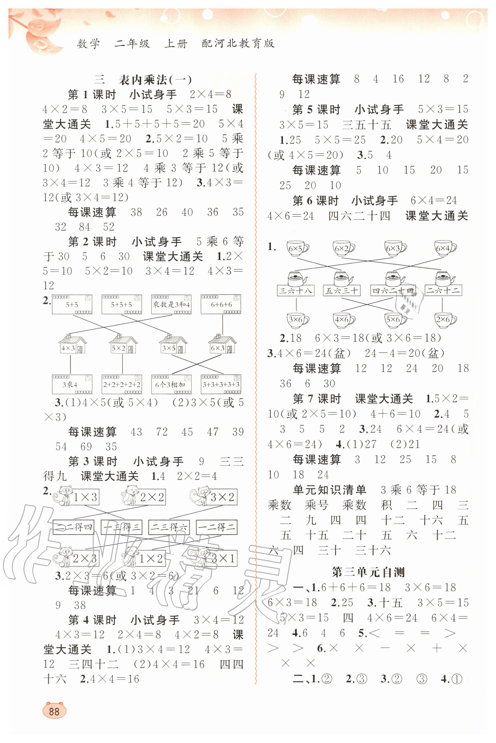 2020年新課程學(xué)習(xí)與測(cè)評(píng)同步學(xué)習(xí)二年級(jí)數(shù)學(xué)上冊(cè)河北教育版 第2頁(yè)