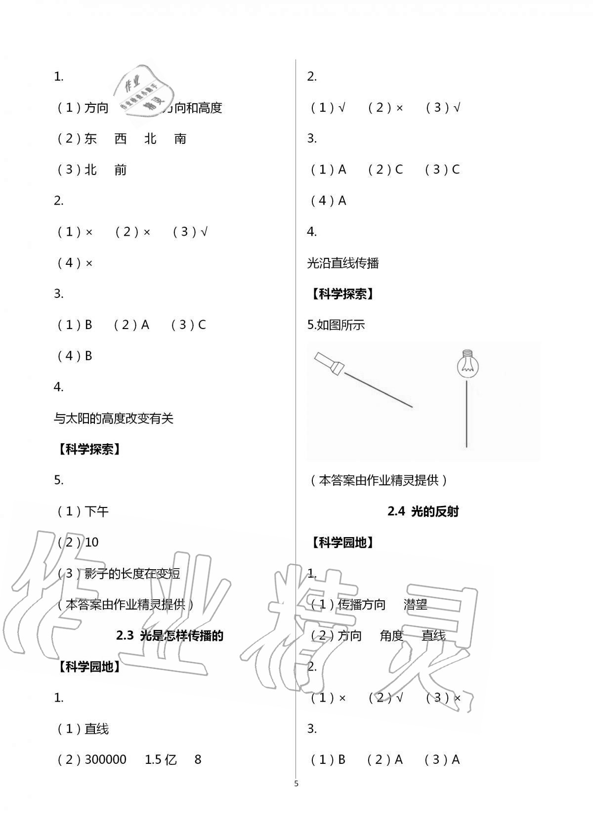 2020年課程同步達標與技能拓展五年級科學上冊教科版 第5頁