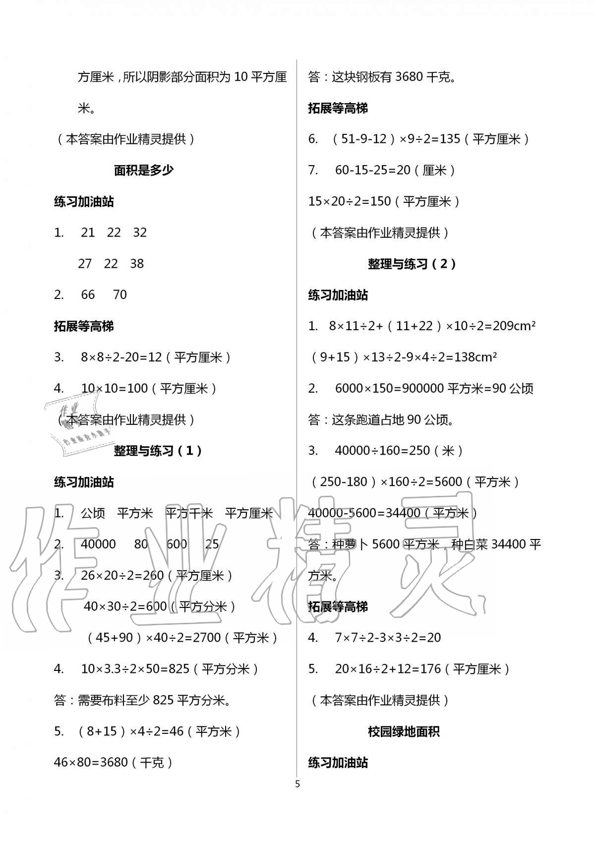 2020年陽光互動綠色成長空間五年級數(shù)學(xué)上冊蘇教版 第5頁