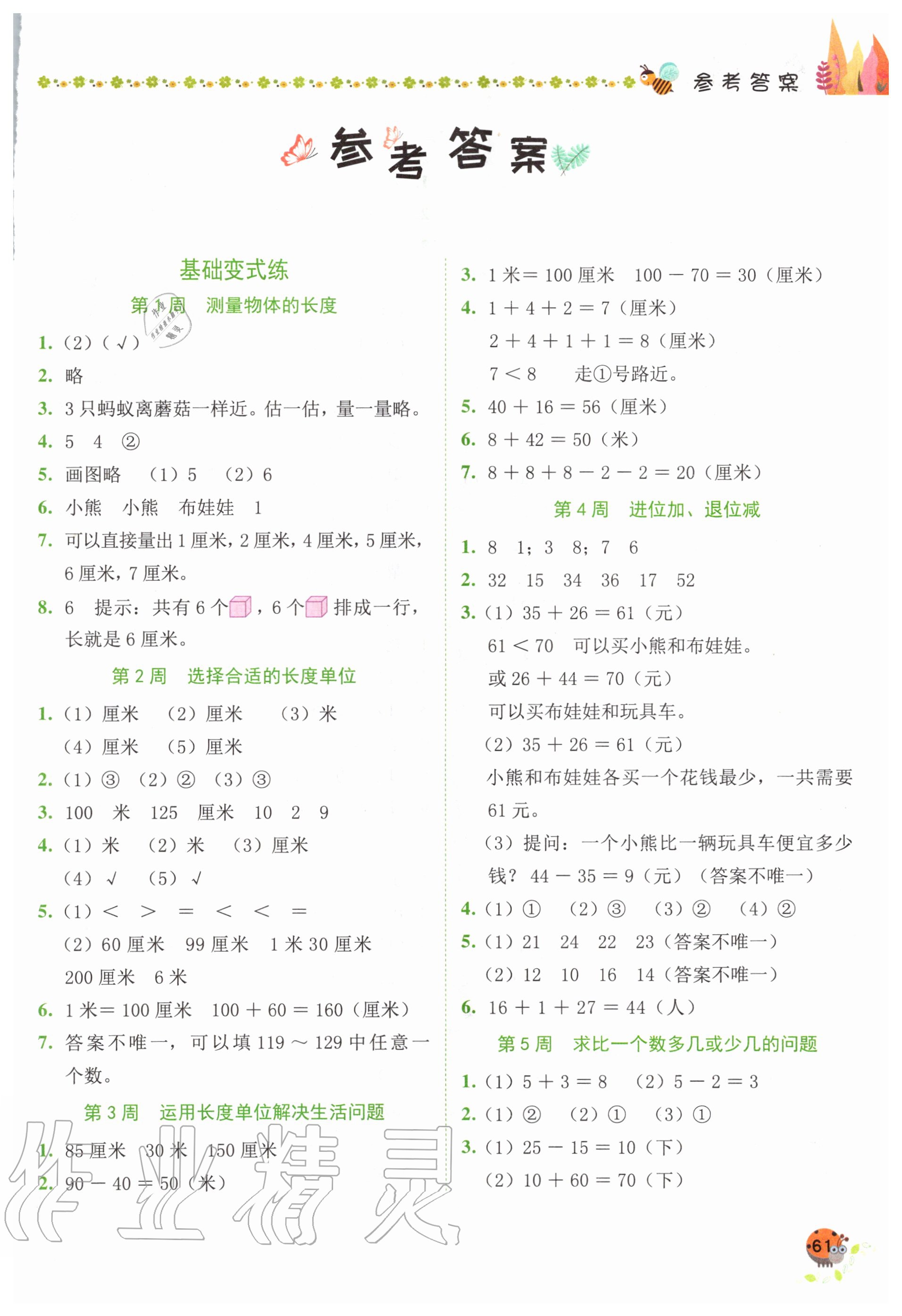 2020年黃岡小狀元易錯(cuò)周周練二年級數(shù)學(xué)上冊人教版 第1頁