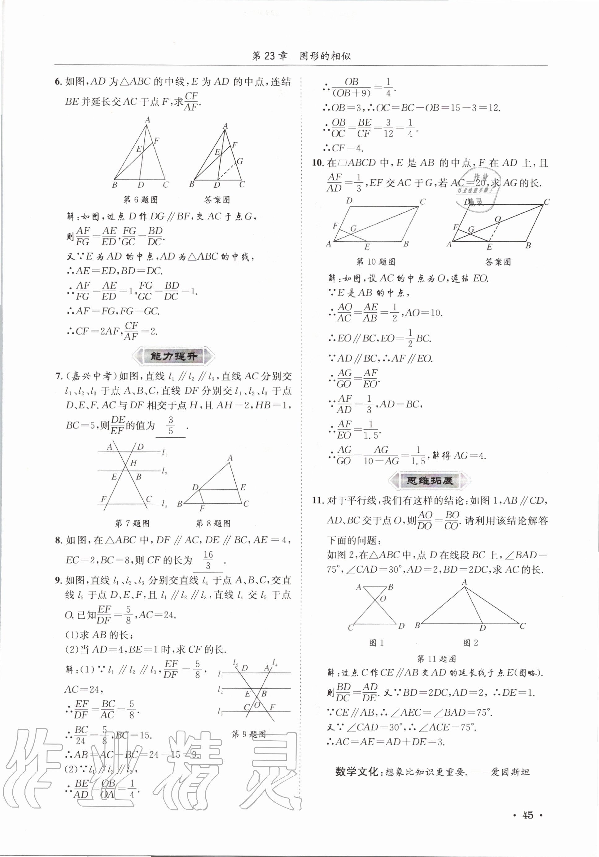 2020年培優課堂九年級數學全一冊華師大版四川專版 參考答案第45頁