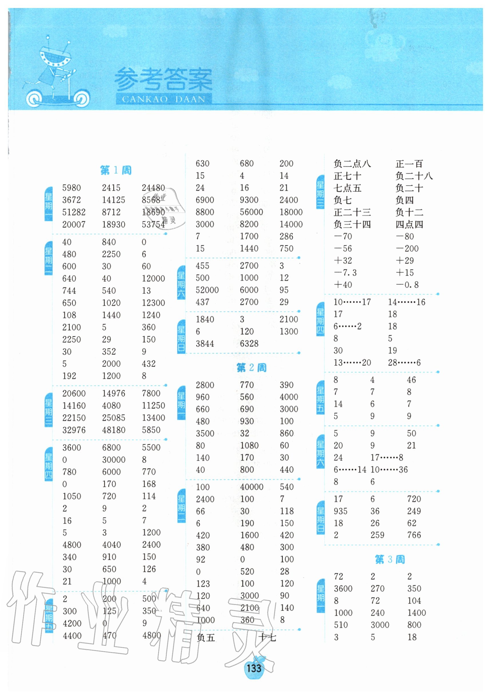 2020年小學(xué)數(shù)學(xué)計算高手五年級上冊蘇教版江蘇專版 參考答案第1頁