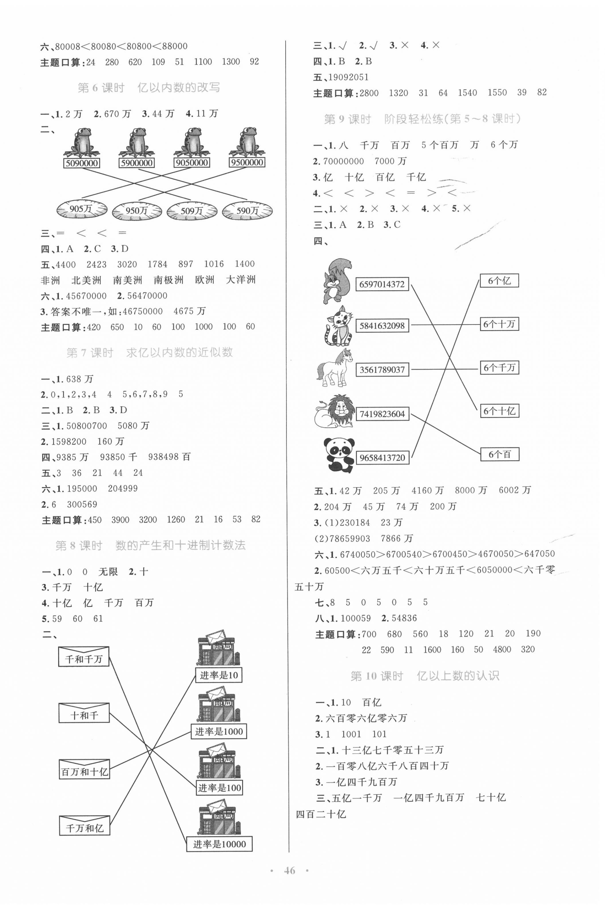 2020年小學(xué)同步學(xué)習(xí)目標(biāo)與檢測四年級數(shù)學(xué)上冊人教版 第2頁