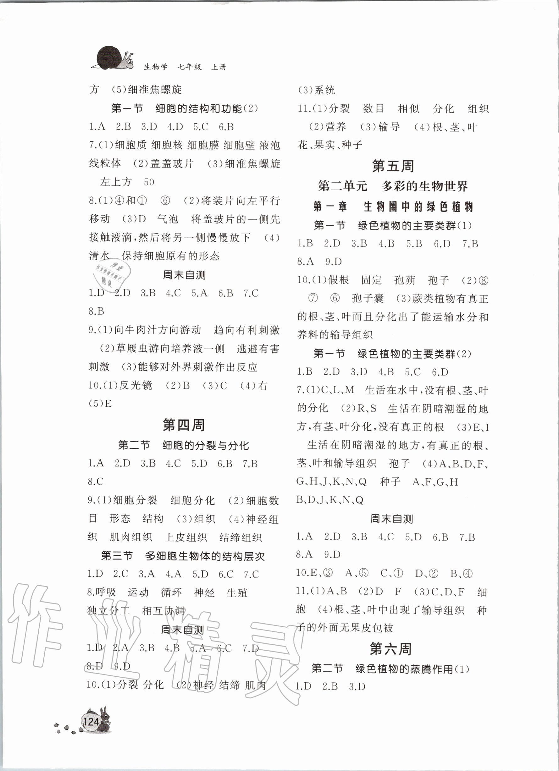 2020年新課程助學(xué)叢書生物學(xué)七年級(jí)上冊(cè)濟(jì)南版 參考答案第2頁(yè)