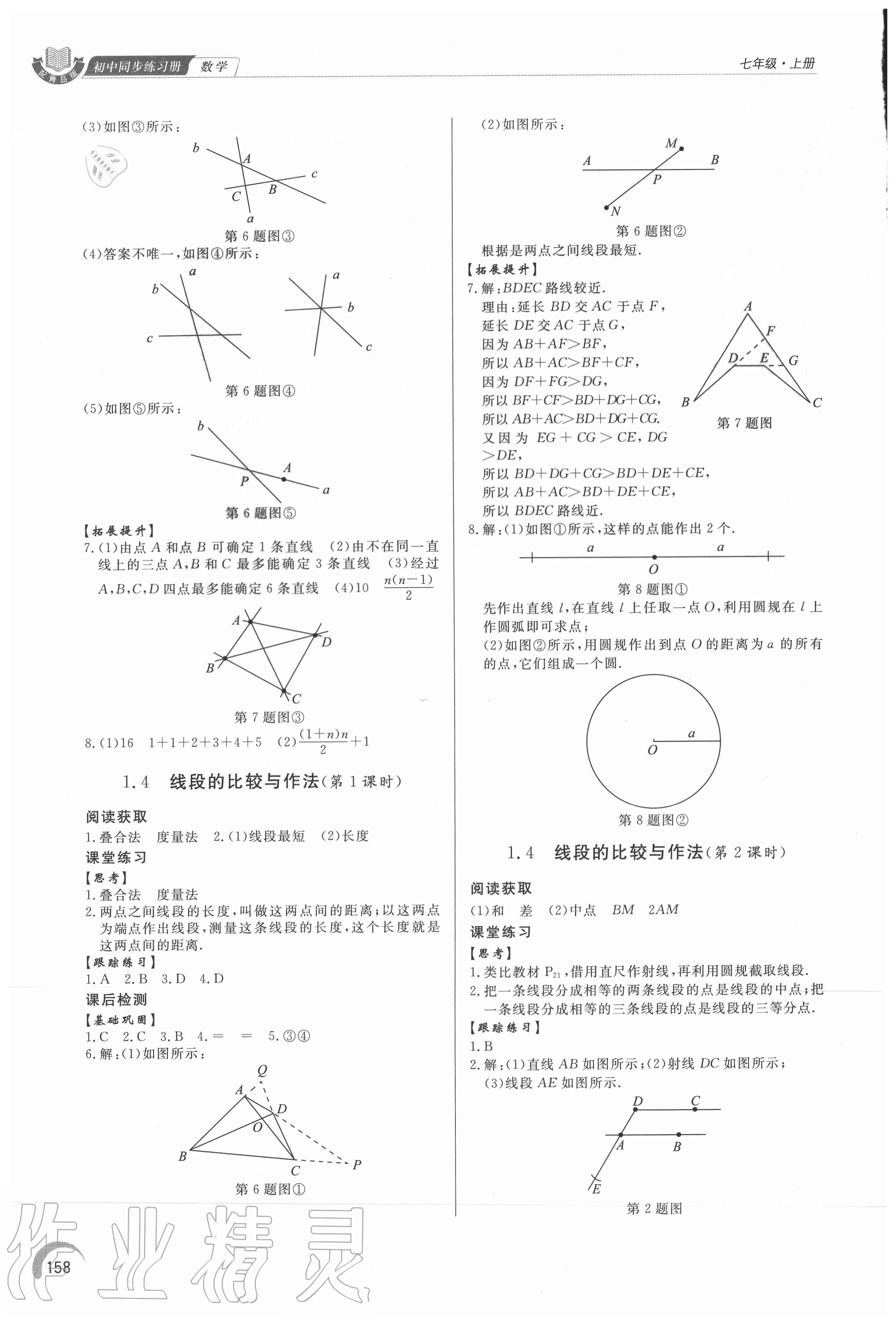 2020年初中同步練習(xí)冊七年級(jí)數(shù)學(xué)上冊青島版 參考答案第3頁