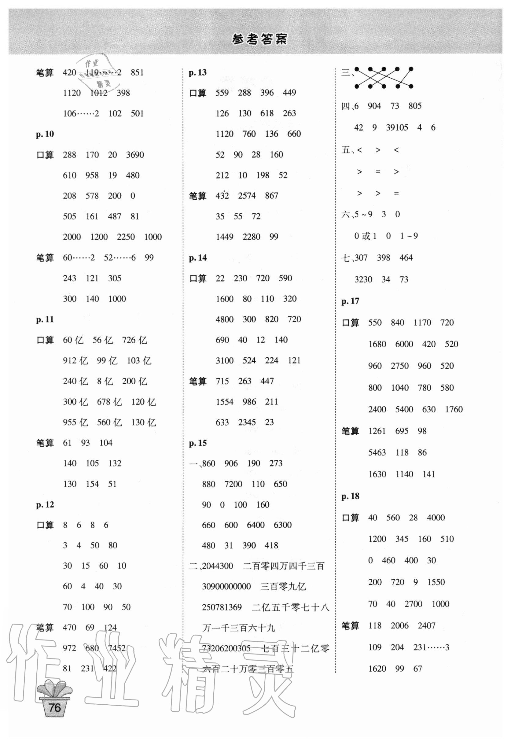 2020年口算神童四年級數(shù)學(xué)上冊人教版 第2頁