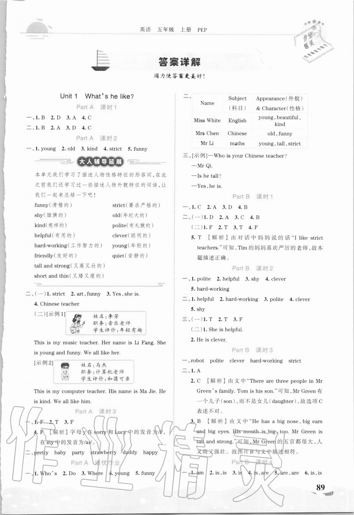 2020年王朝霞德才兼?zhèn)渥鳂I(yè)創(chuàng)新設(shè)計五年級英語上冊人教PEP版 第1頁