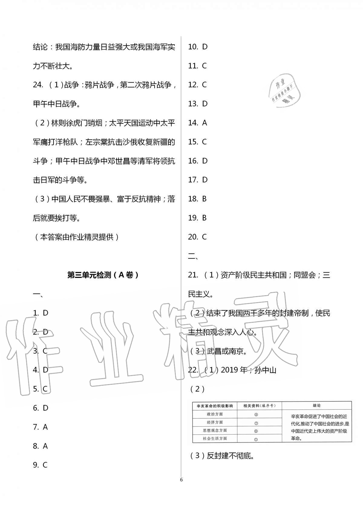 2020年阳光互动绿色成长空间八年级历史上册人教版提优版 第6页