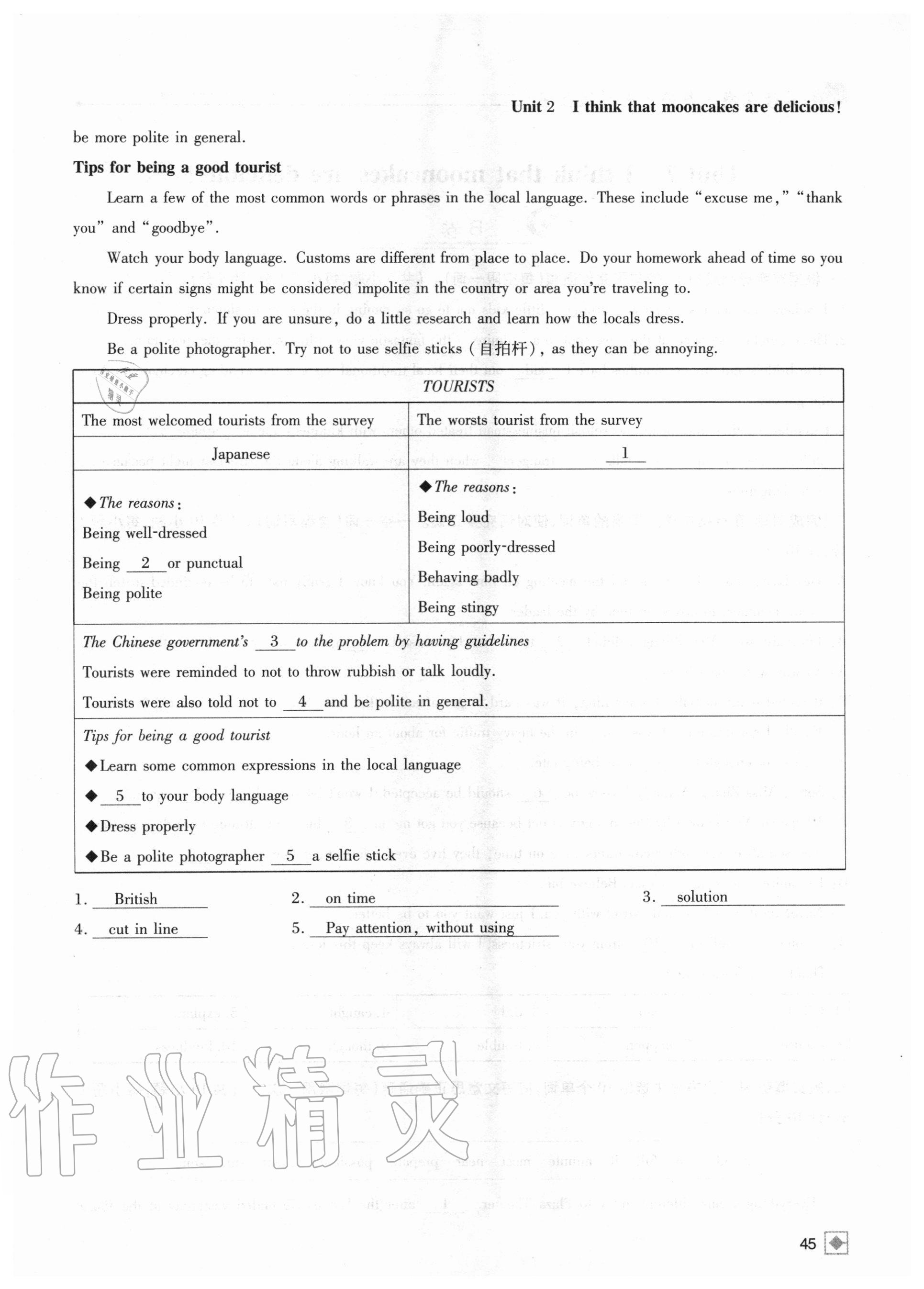 2020年名校金典課堂九年級(jí)英語上冊(cè)人教版成都專版 參考答案第45頁