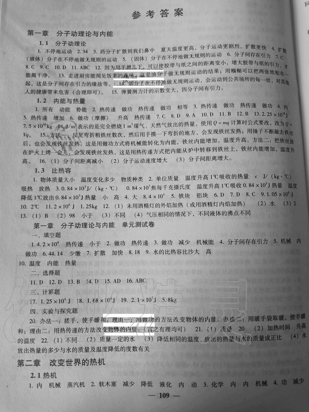 2020年物理同步練九年級上冊教科版教育科學(xué)出版社 第1頁