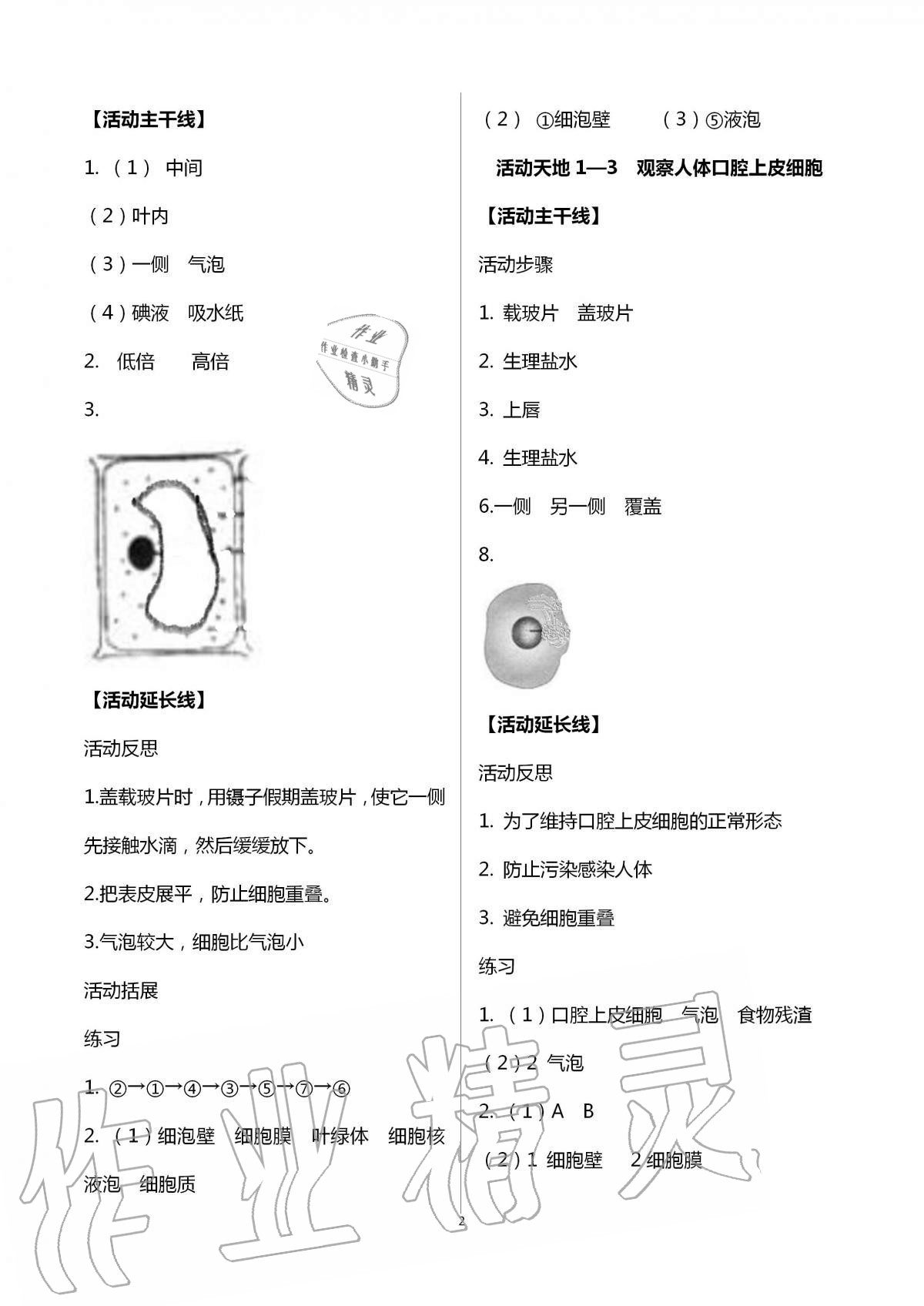 2020年初中實驗探究報告冊七年級生物學(xué)濟南版山東科學(xué)技術(shù)出版社 第2頁