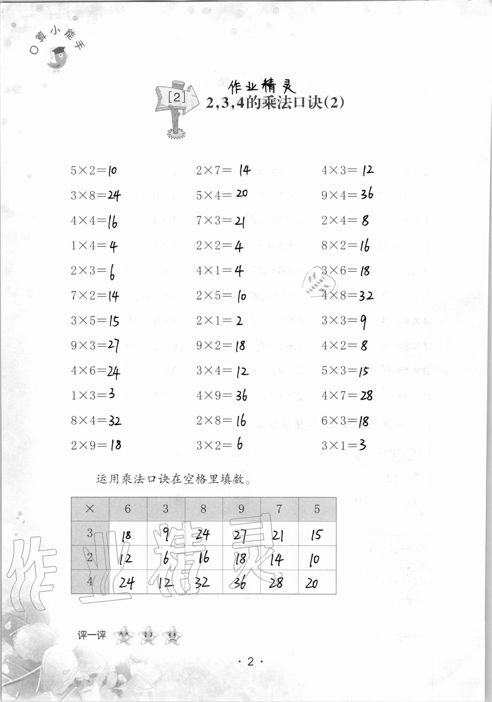 2020年口算小能手二年級上冊人教版 第2頁