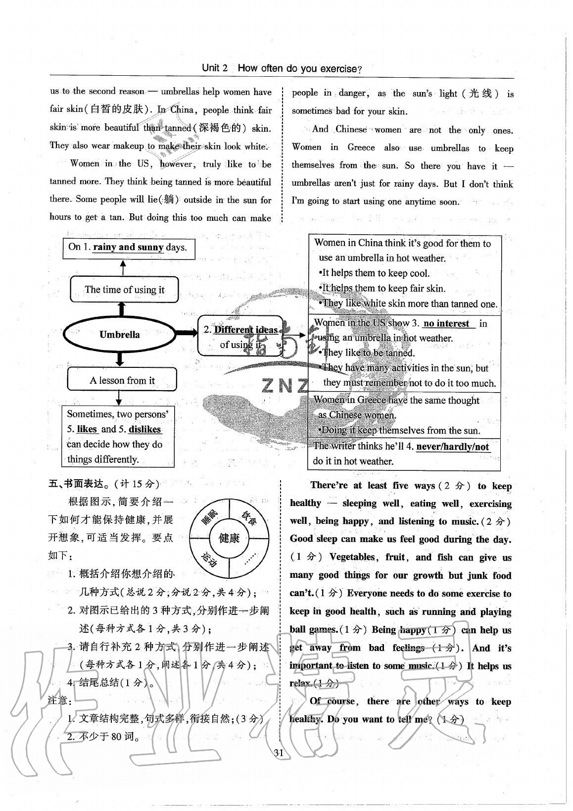 2020年指南針高分必備八年級英語上冊人教版 參考答案第31頁