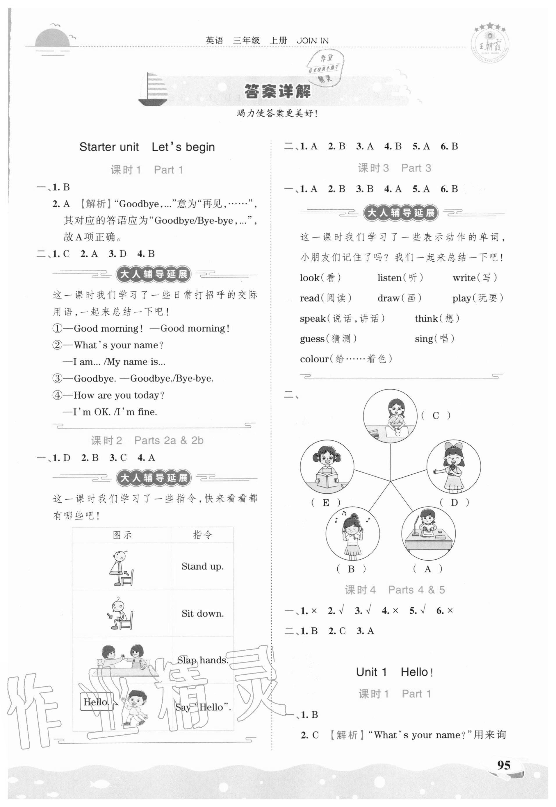 2020年王朝霞德才兼?zhèn)渥鳂I(yè)創(chuàng)新設(shè)計(jì)三年級(jí)英語上冊(cè)劍橋版 第1頁