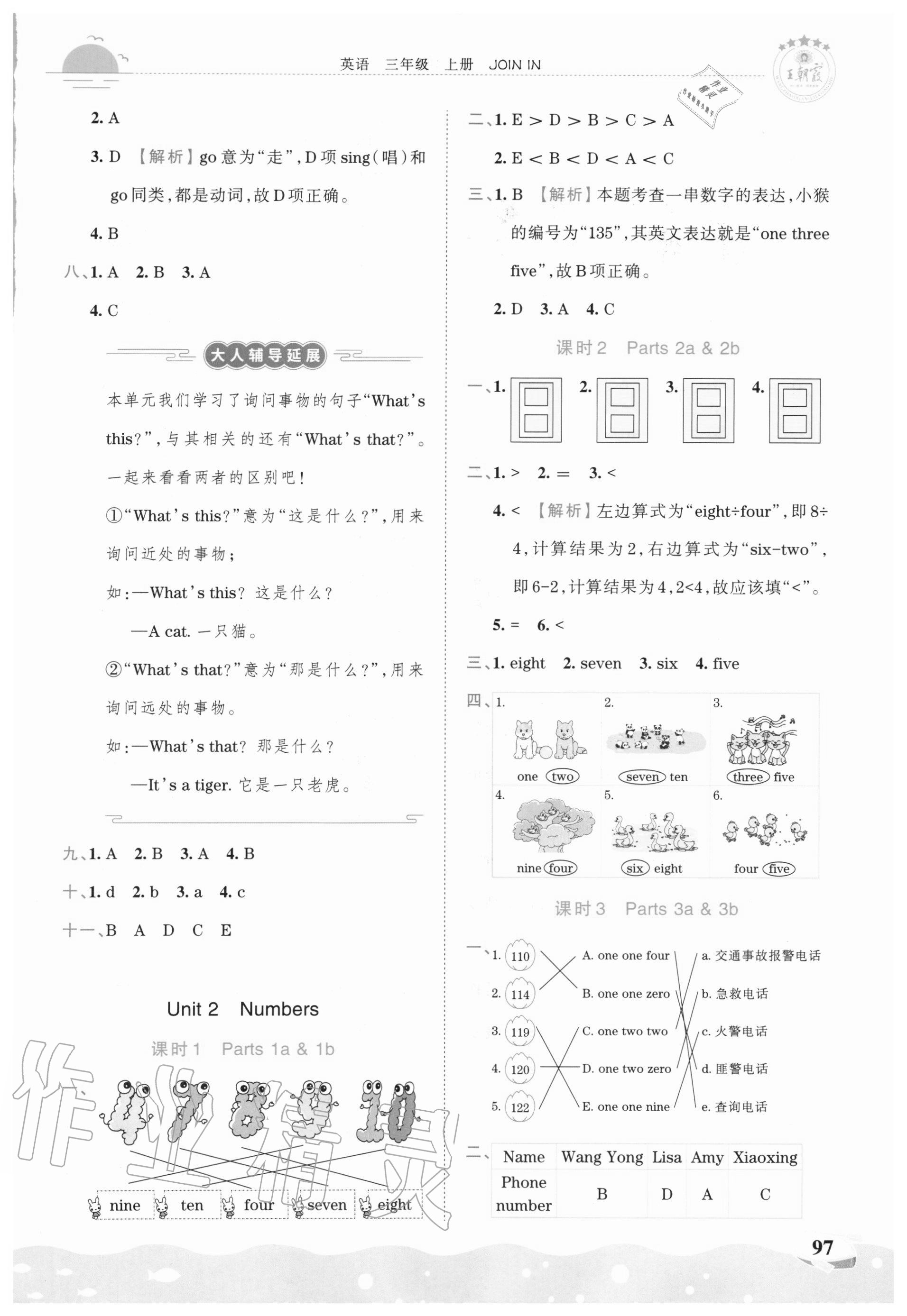 2020年王朝霞德才兼?zhèn)渥鳂I(yè)創(chuàng)新設(shè)計(jì)三年級(jí)英語上冊(cè)劍橋版 第3頁