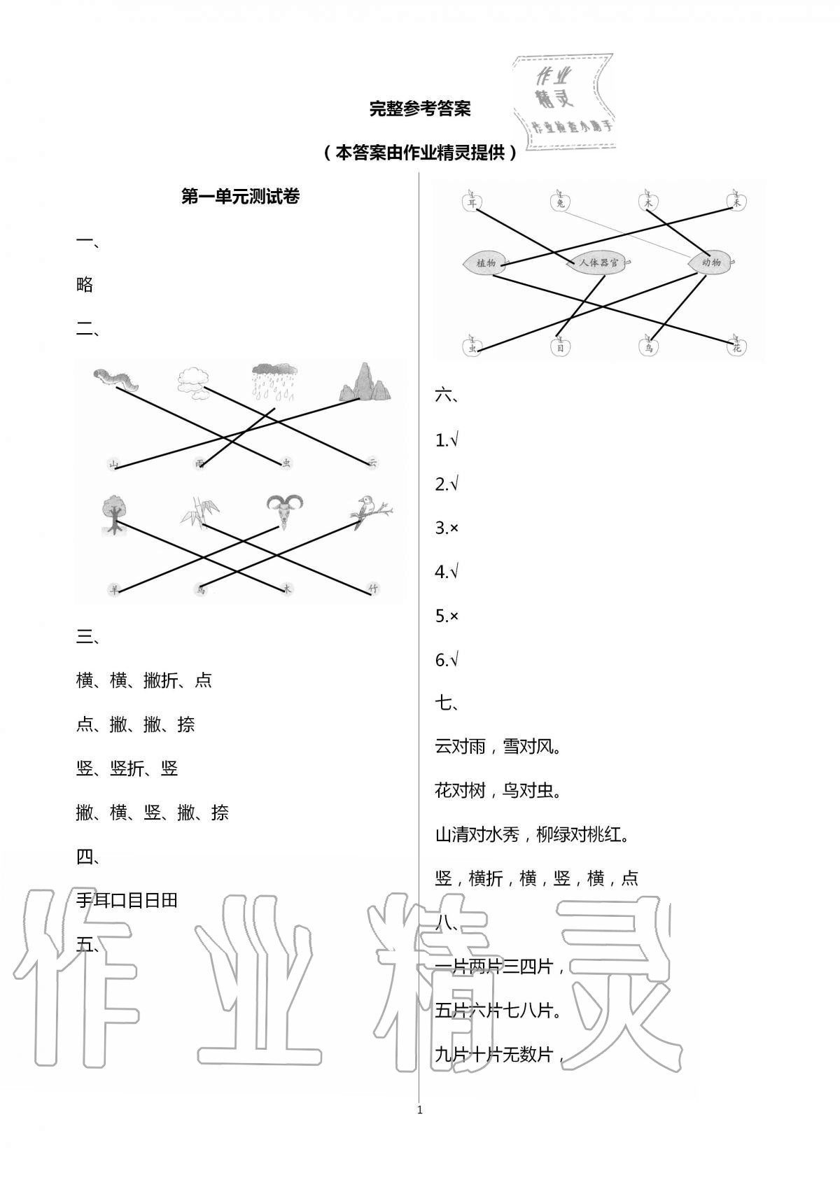 2020年語文學(xué)習(xí)與鞏固測試卷一年級(jí)上冊(cè)人教版 第1頁