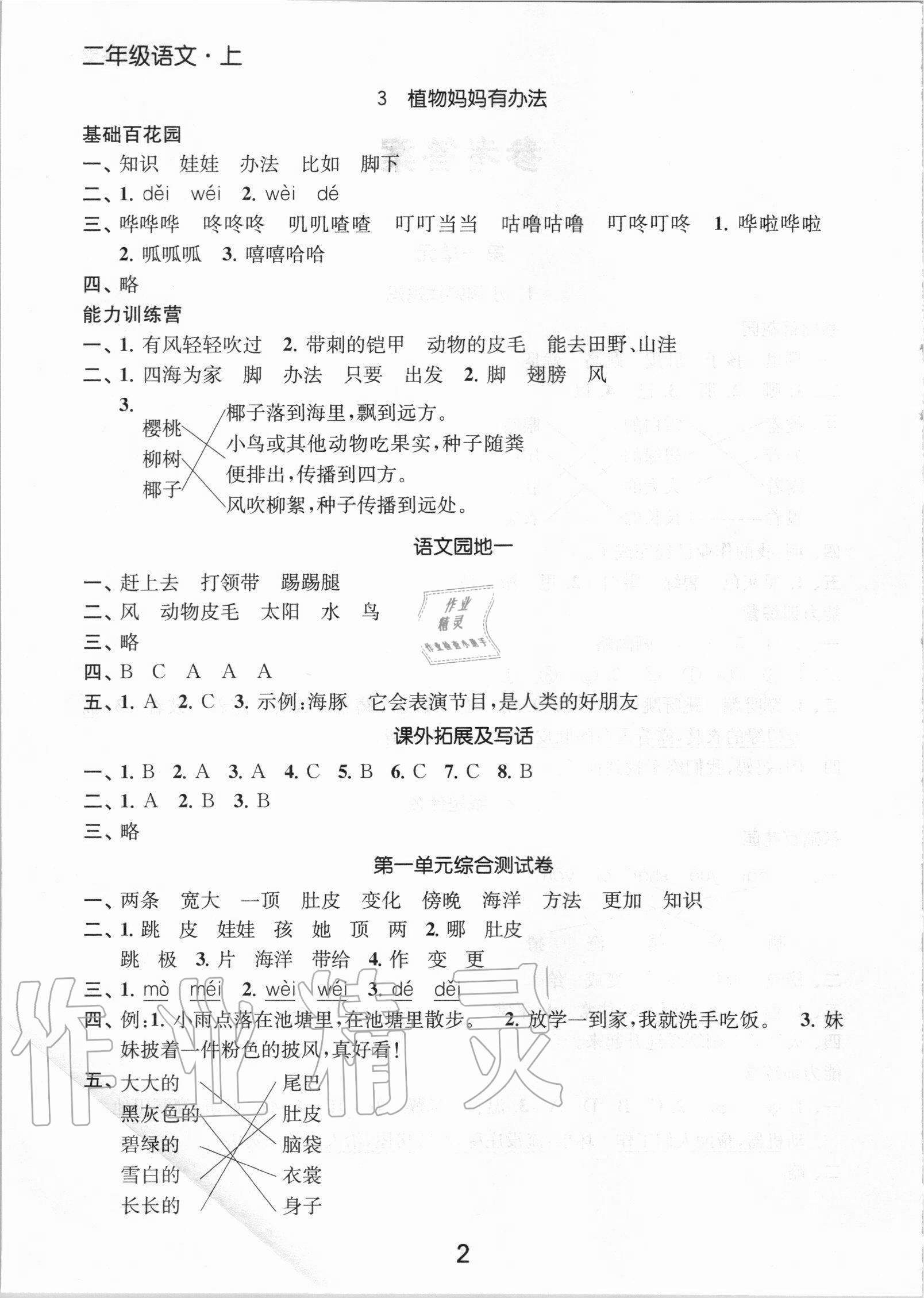 2020年高效精練提優作業本二年級語文上冊人教版 第2頁