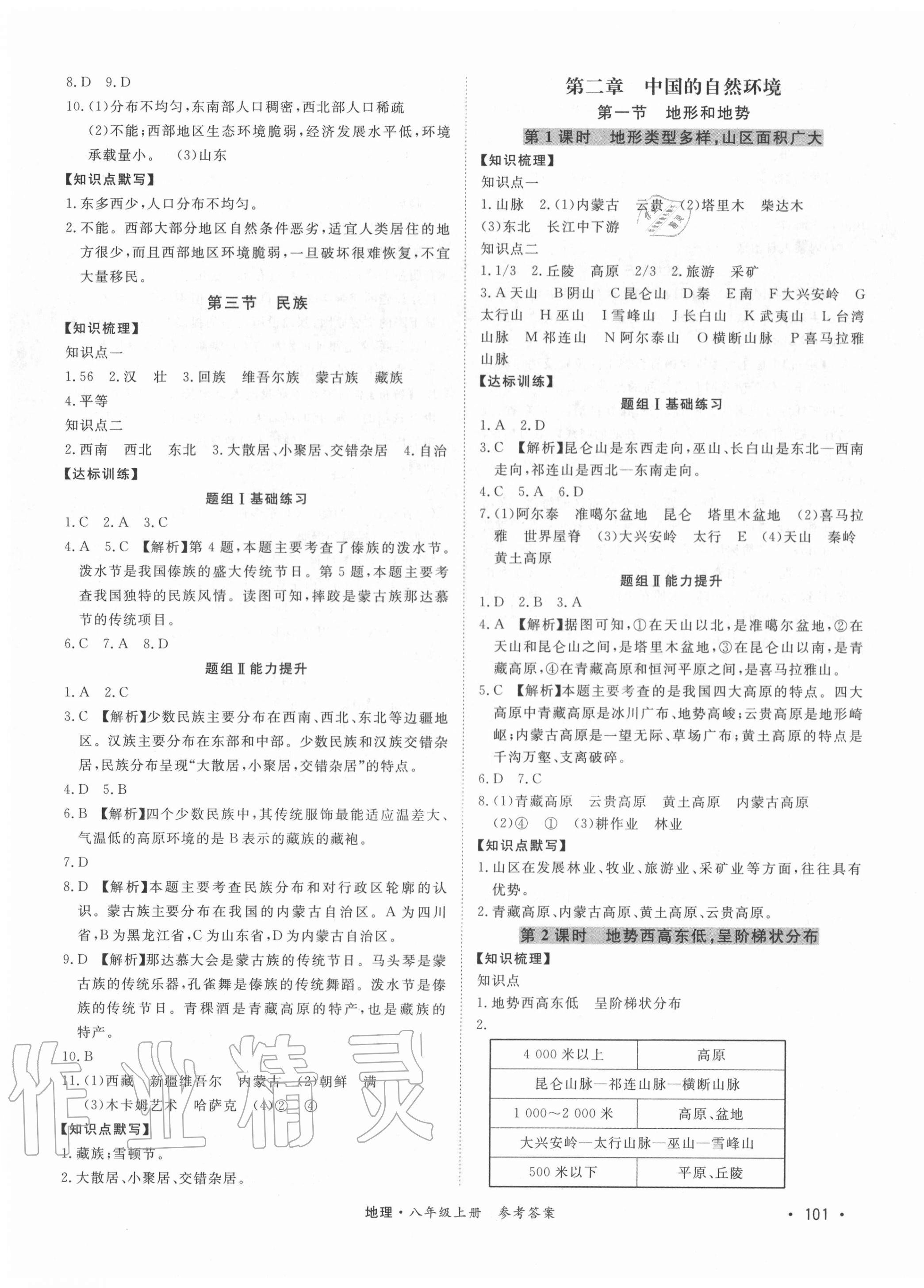 2020年學(xué)優(yōu)課堂課時優(yōu)化作業(yè)八年級地理上冊人教版西藏專版 第3頁