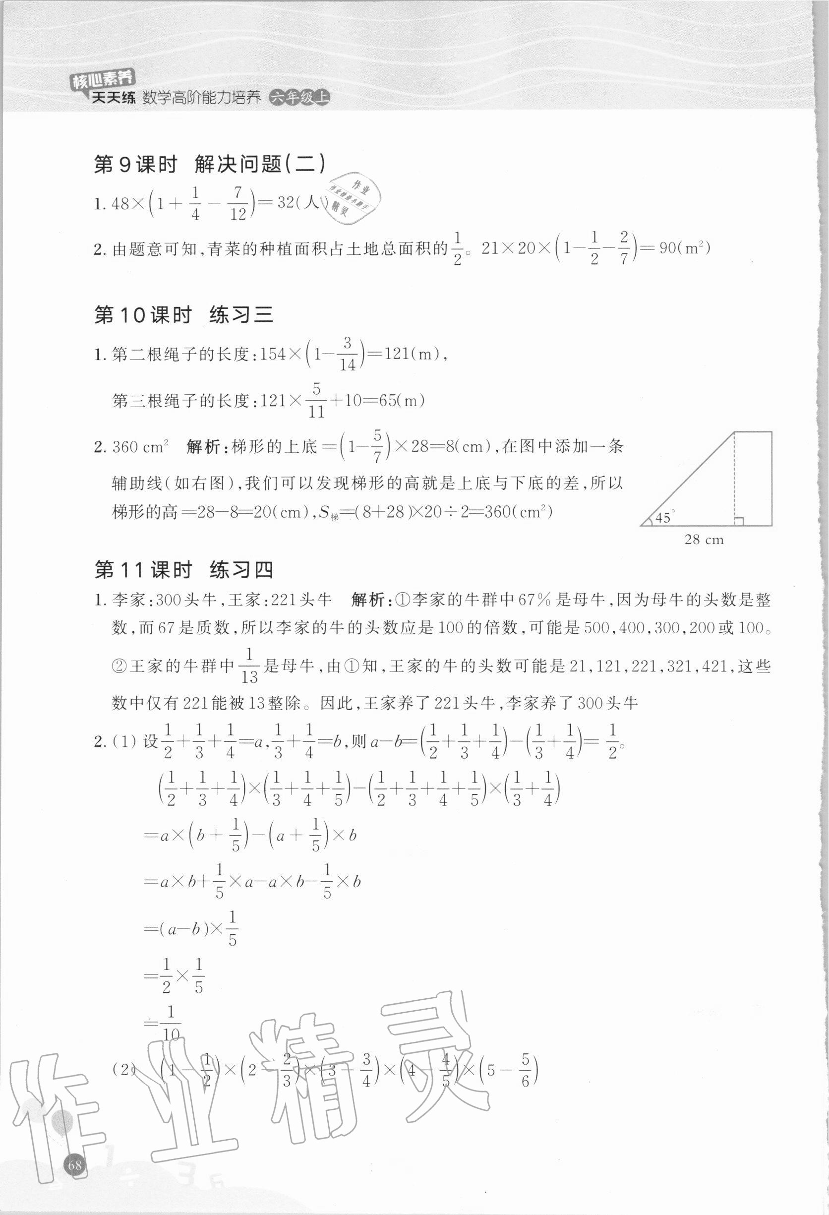 2020年核心素養(yǎng)天天練數(shù)學(xué)高階能力培養(yǎng)六年級上冊人教版 第4頁