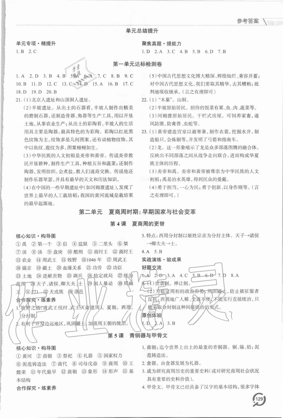 2020年新課堂同步學(xué)習(xí)與探究七年級歷史上學(xué)期人教版 參考答案第2頁