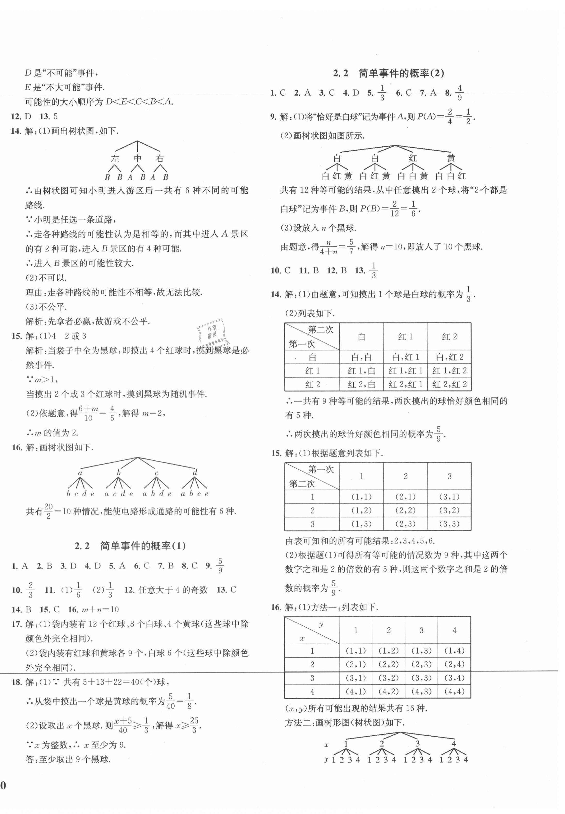 2020年一閱優(yōu)品作業(yè)本九年級數學全一冊浙教版 第8頁