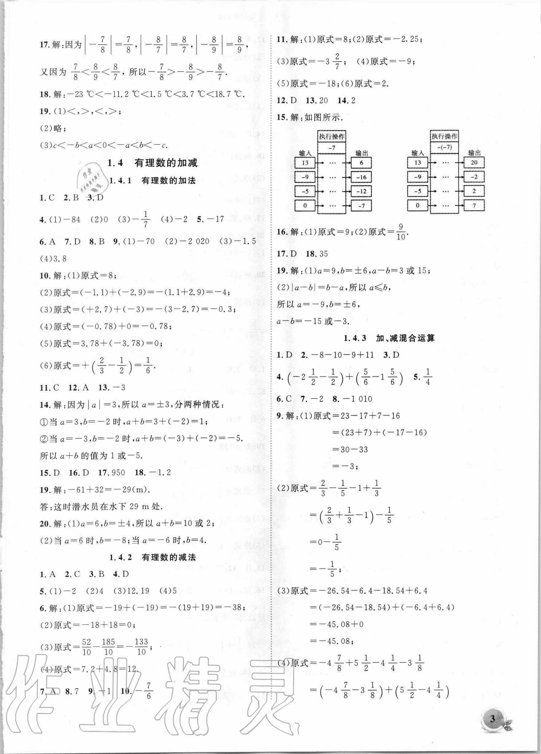 2020年创新课堂创新作业本七年级数学上册沪科版 第3页