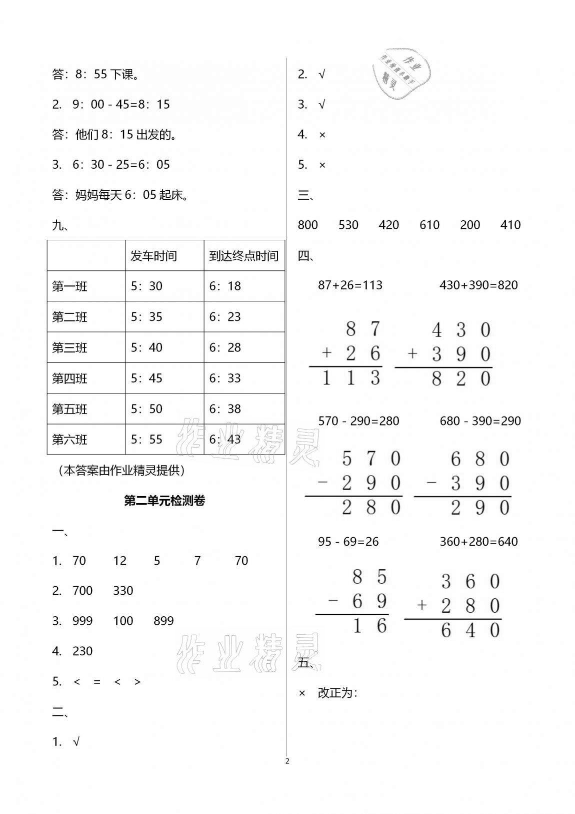 2020年數(shù)學(xué)學(xué)習(xí)與鞏固測(cè)試卷三年級(jí)上冊(cè)人教版 第2頁(yè)