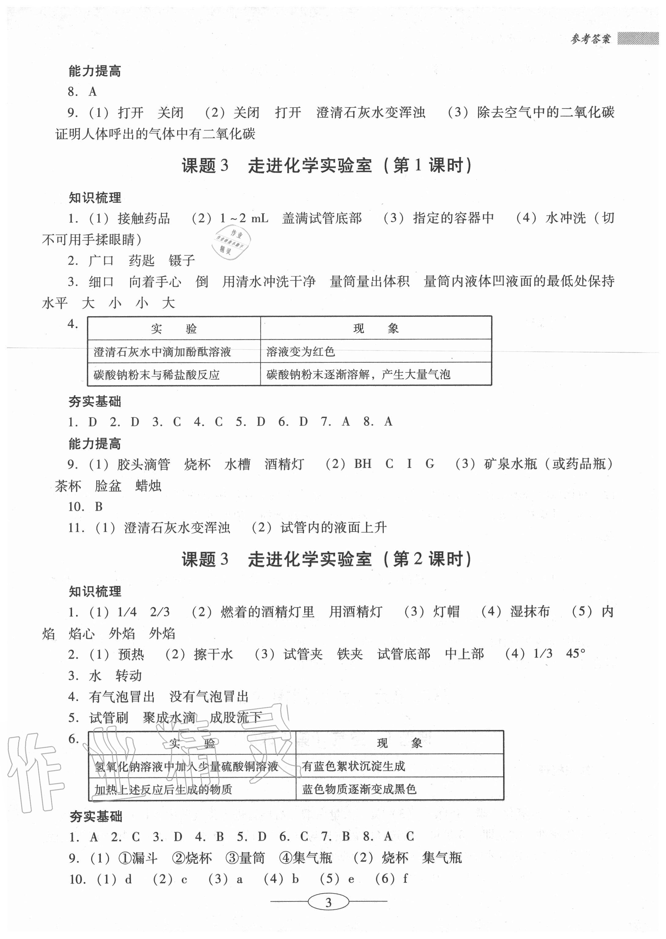 2020年南方新课堂金牌学案九年级化学上册人教版珠海专版 第3页