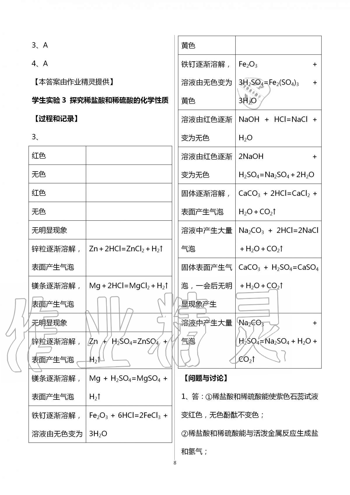 2020年實(shí)驗(yàn)活動(dòng)練習(xí)冊(cè)九年級(jí)科學(xué)上冊(cè)華師大版 第8頁(yè)