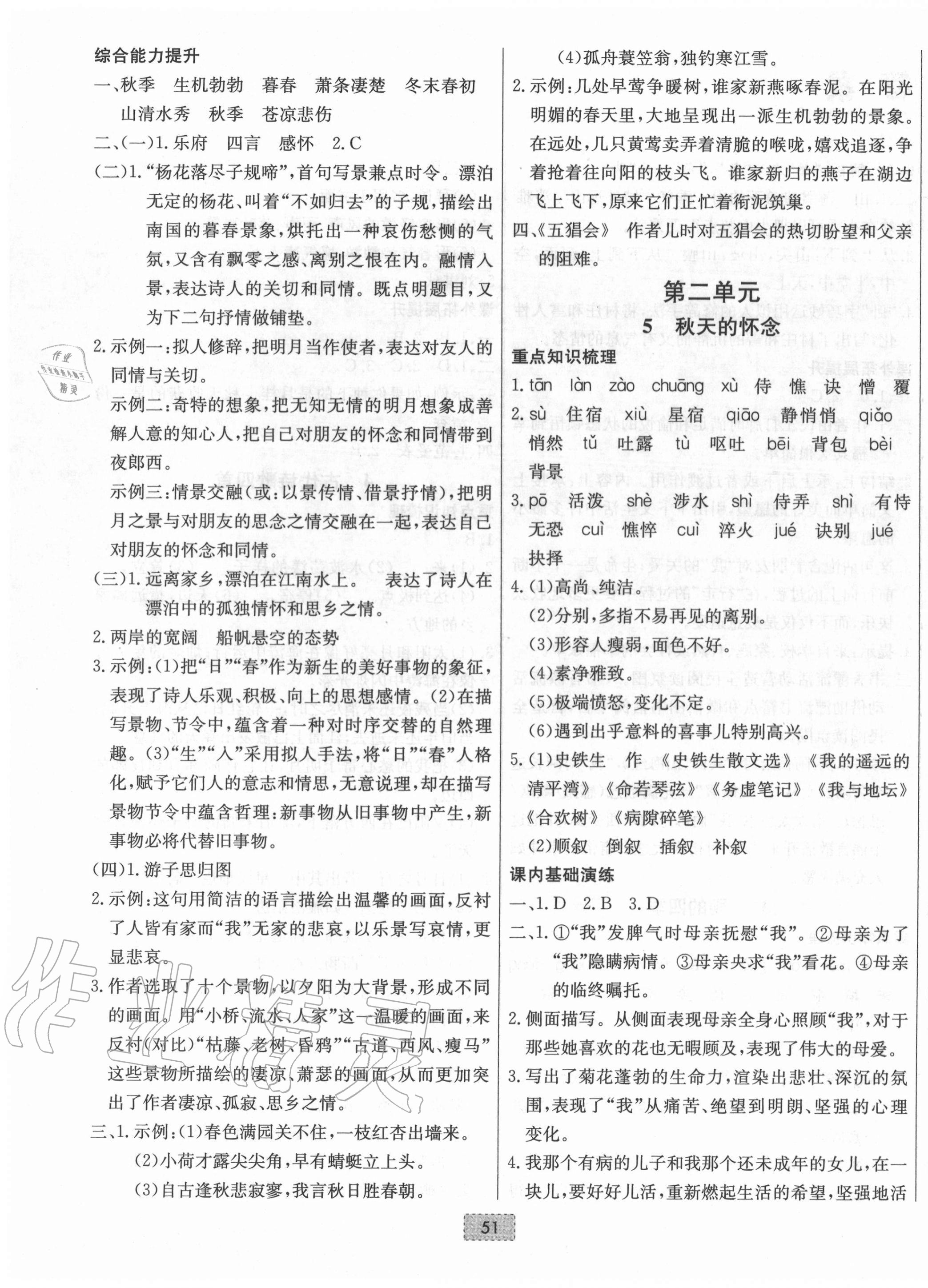 2020年練重點七年級語文上冊人教版河南專版 第3頁