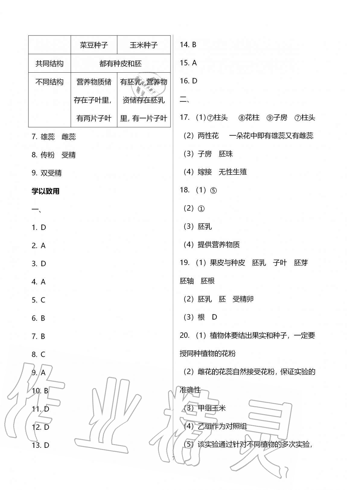 2020年學(xué)習(xí)之友八年級生物全一冊人教版 第7頁