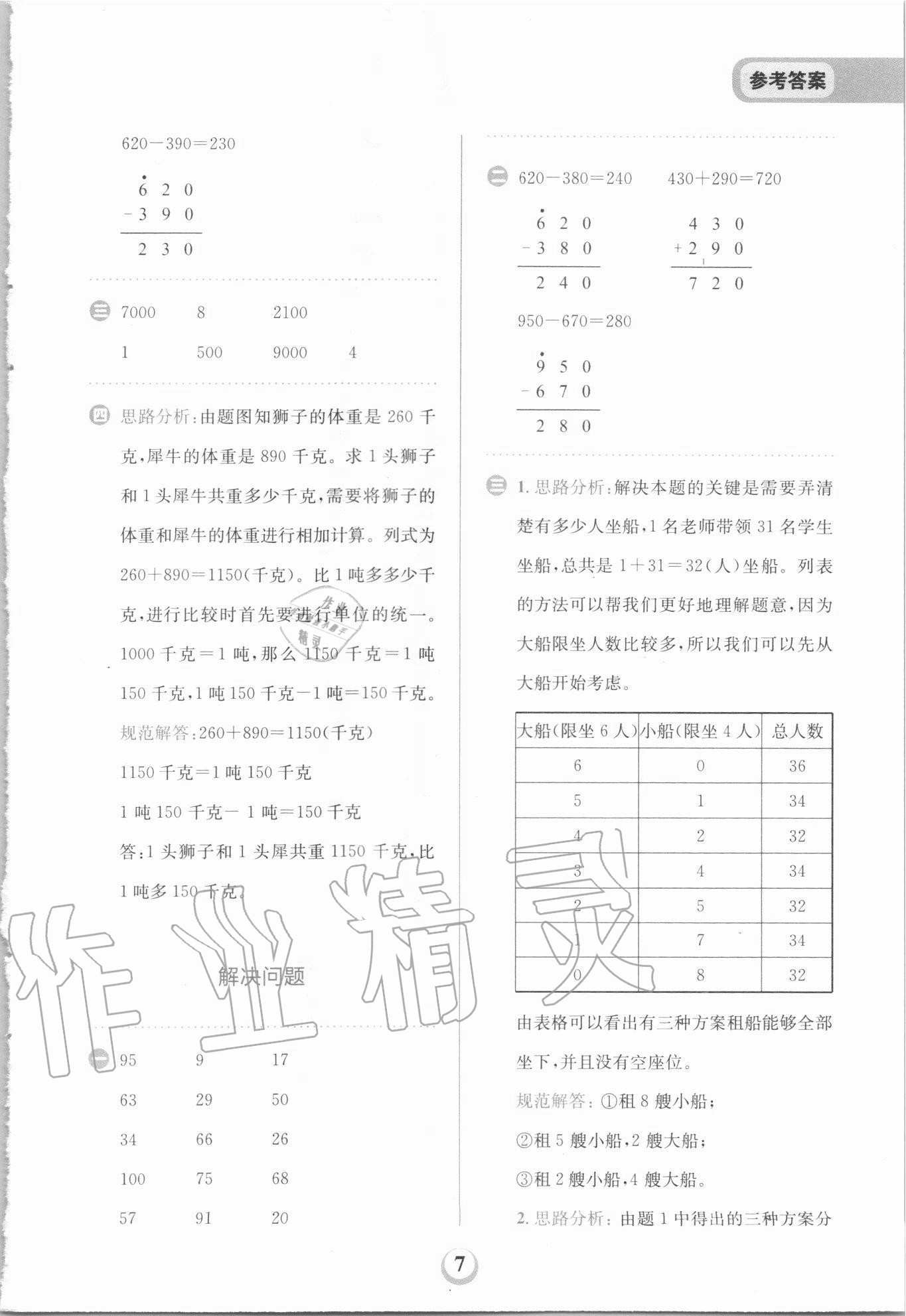 2020年金牛耳計算天天練小學數學三年級上冊人教版 第7頁
