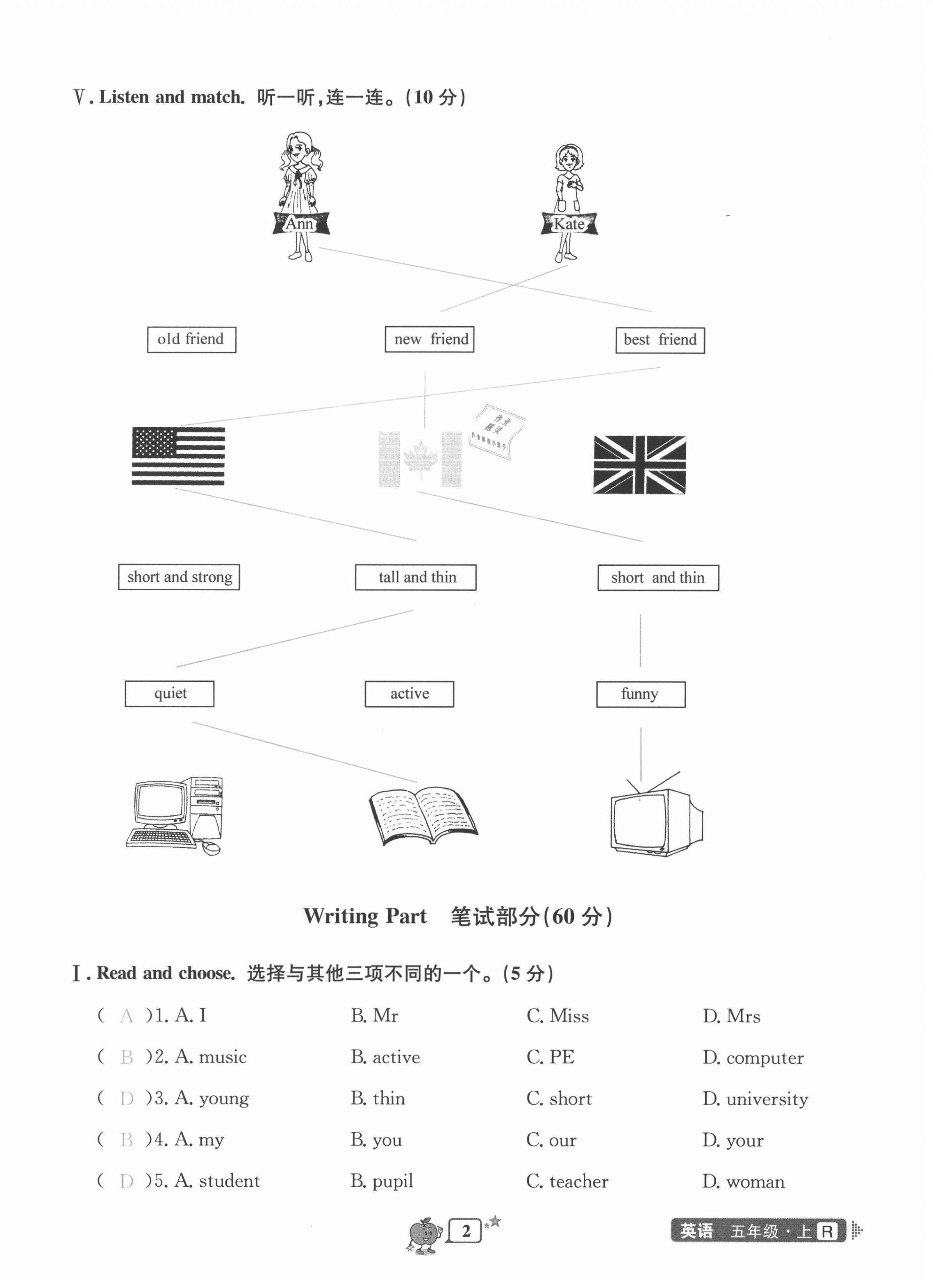 2020年開源圖書單元直通車五年級英語上冊人教版 第2頁