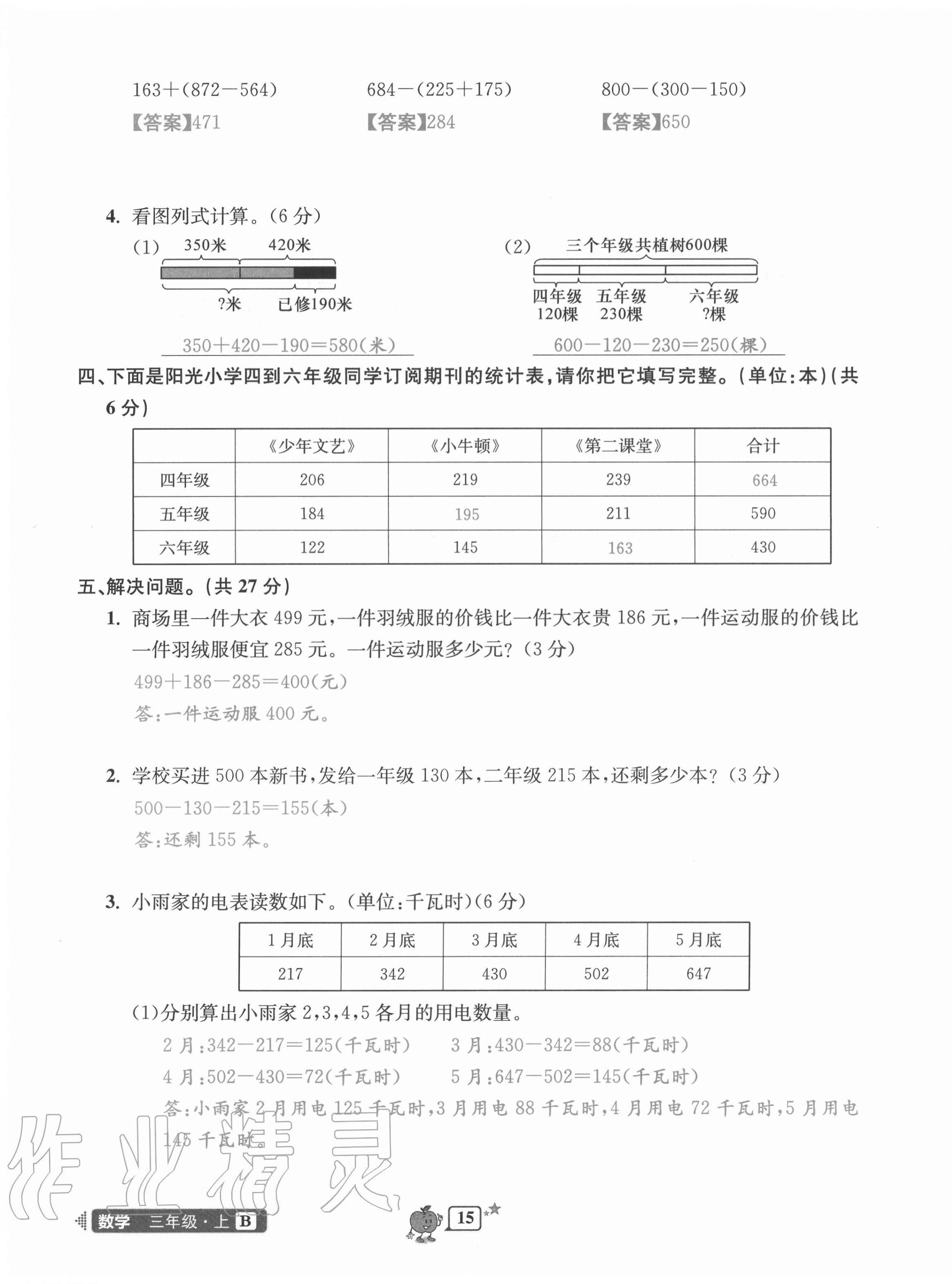 2020年開源圖書單元直通車三年級(jí)數(shù)學(xué)上冊(cè)北師大版 第15頁(yè)