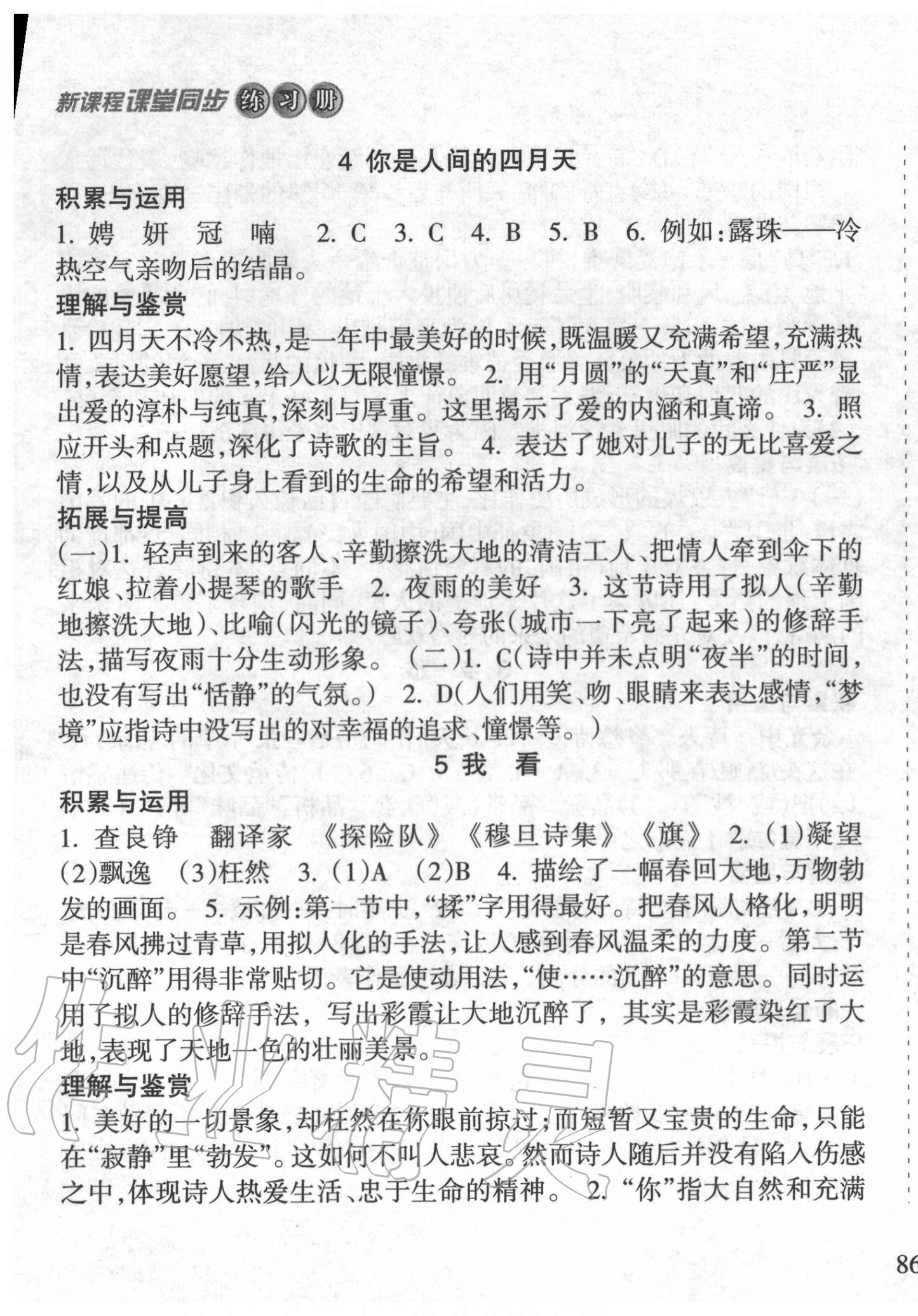 2020年新課程課堂同步練習(xí)冊九年級語文上冊人教版 第3頁