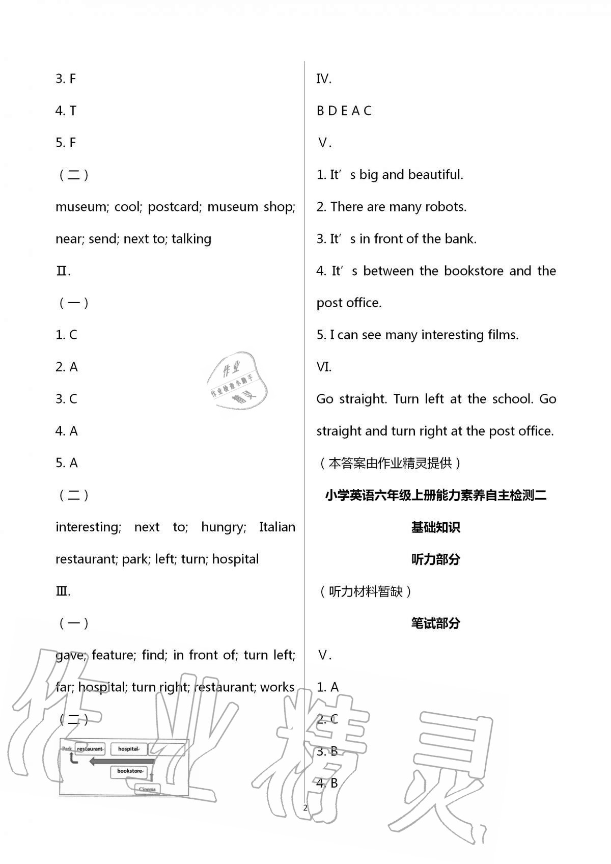 2020年小學(xué)能力素養(yǎng)自主檢測六年級英語上冊人教版 第2頁