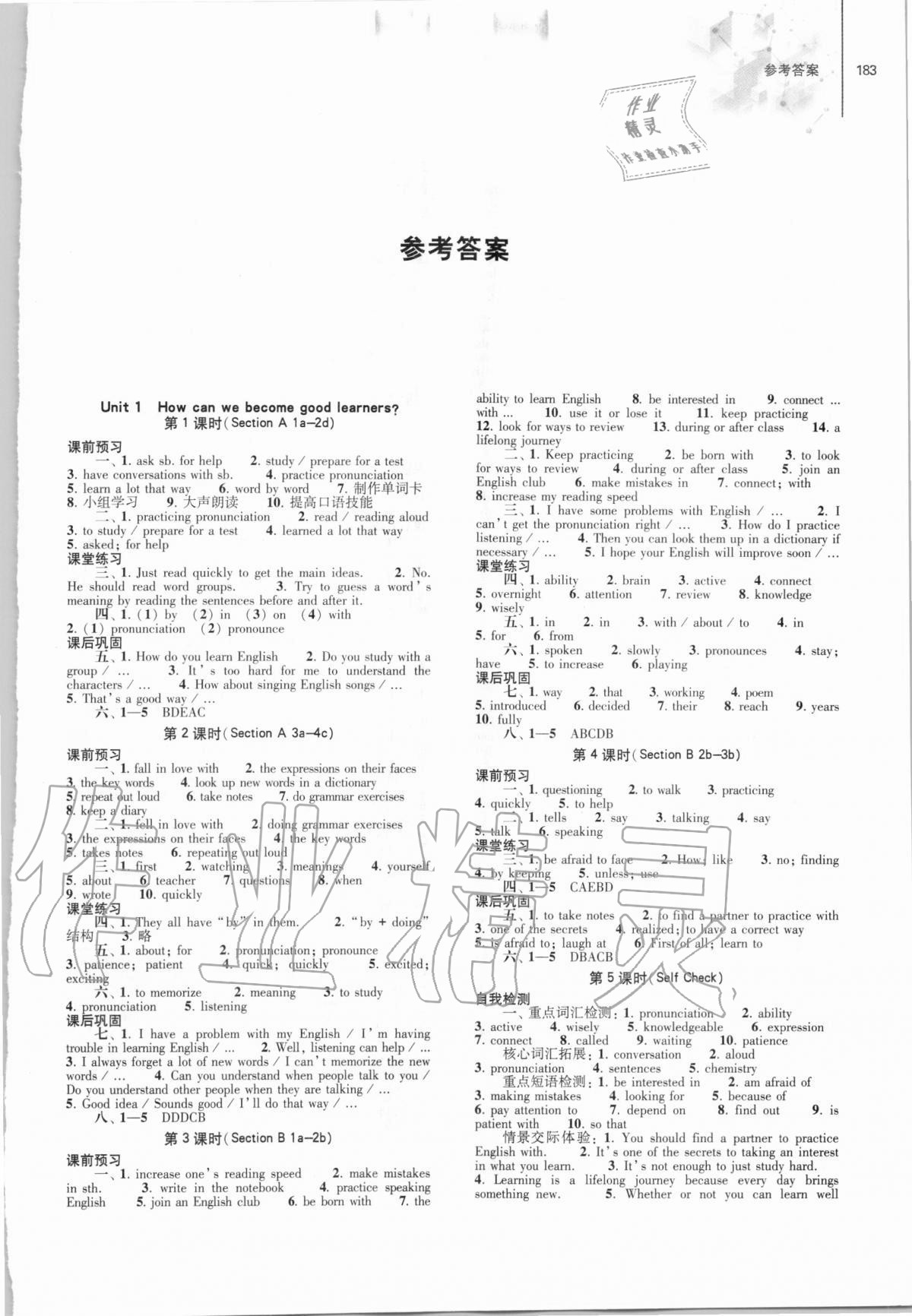 2020年初中同步练习册九年级英语全一册人教版大象出版社 第1页