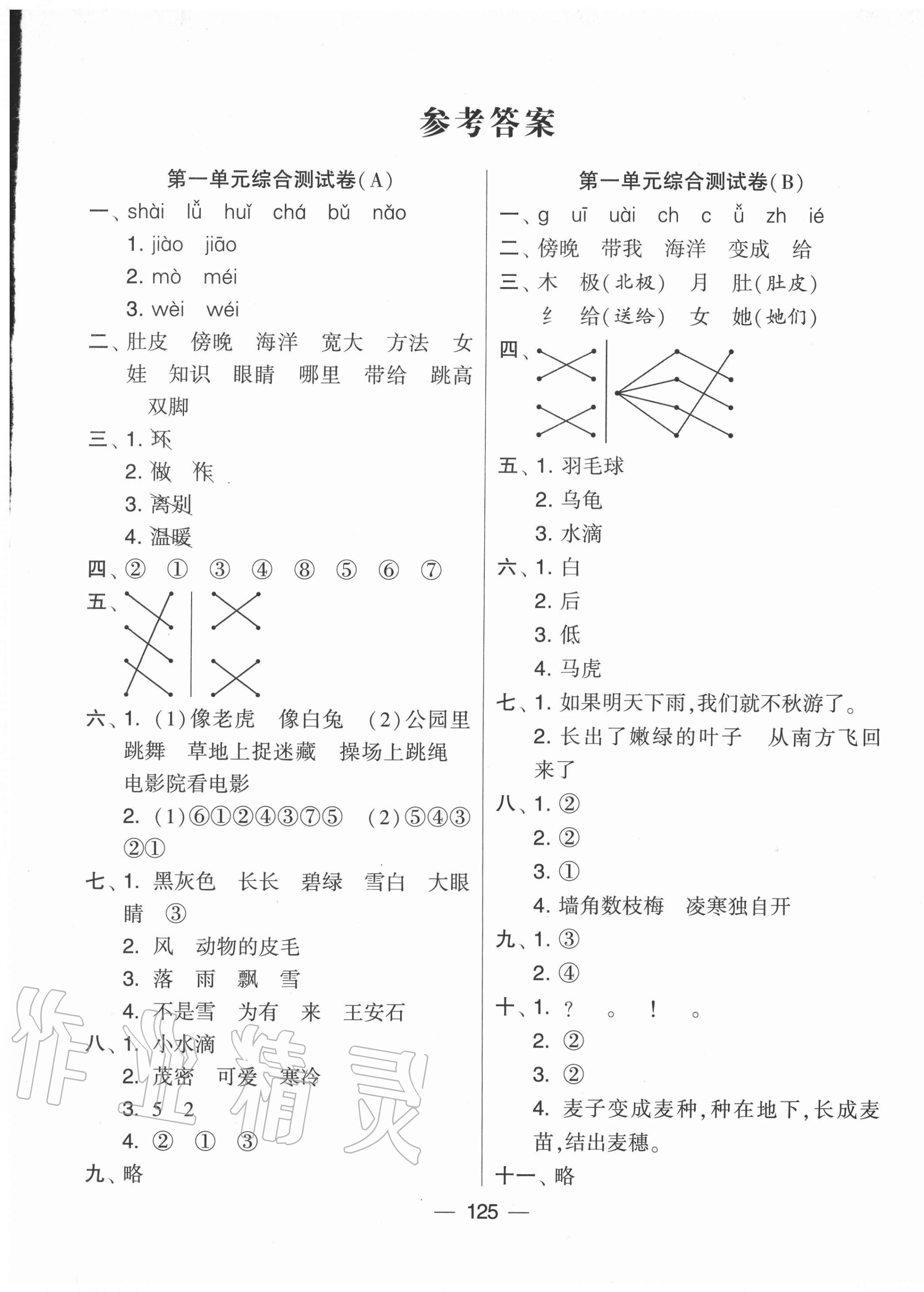 2020年學霸提優(yōu)大試卷二年級語文上冊人教版 第1頁