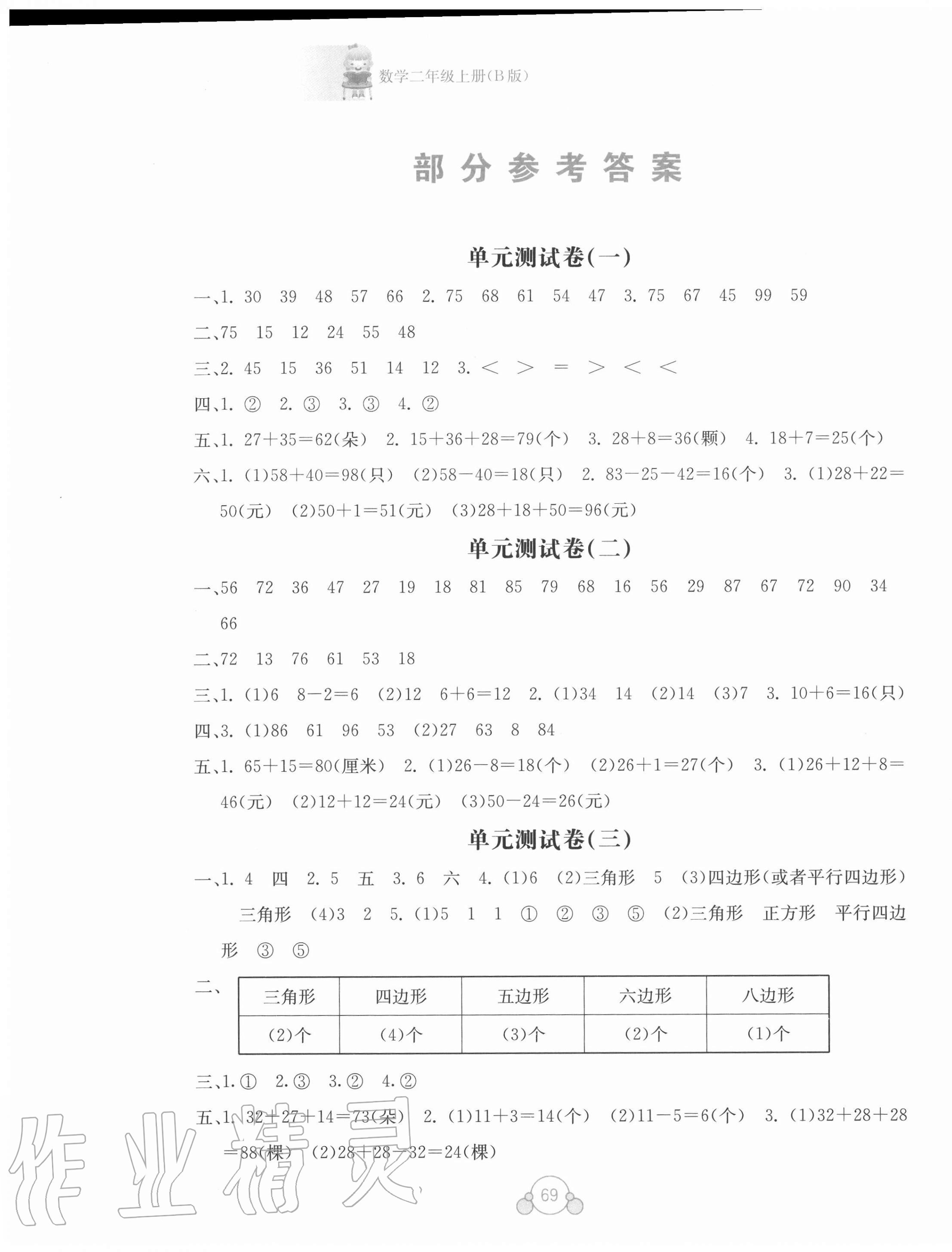 2020年自主学习能力测评单元测试二年级数学上册苏教版B版 第1页