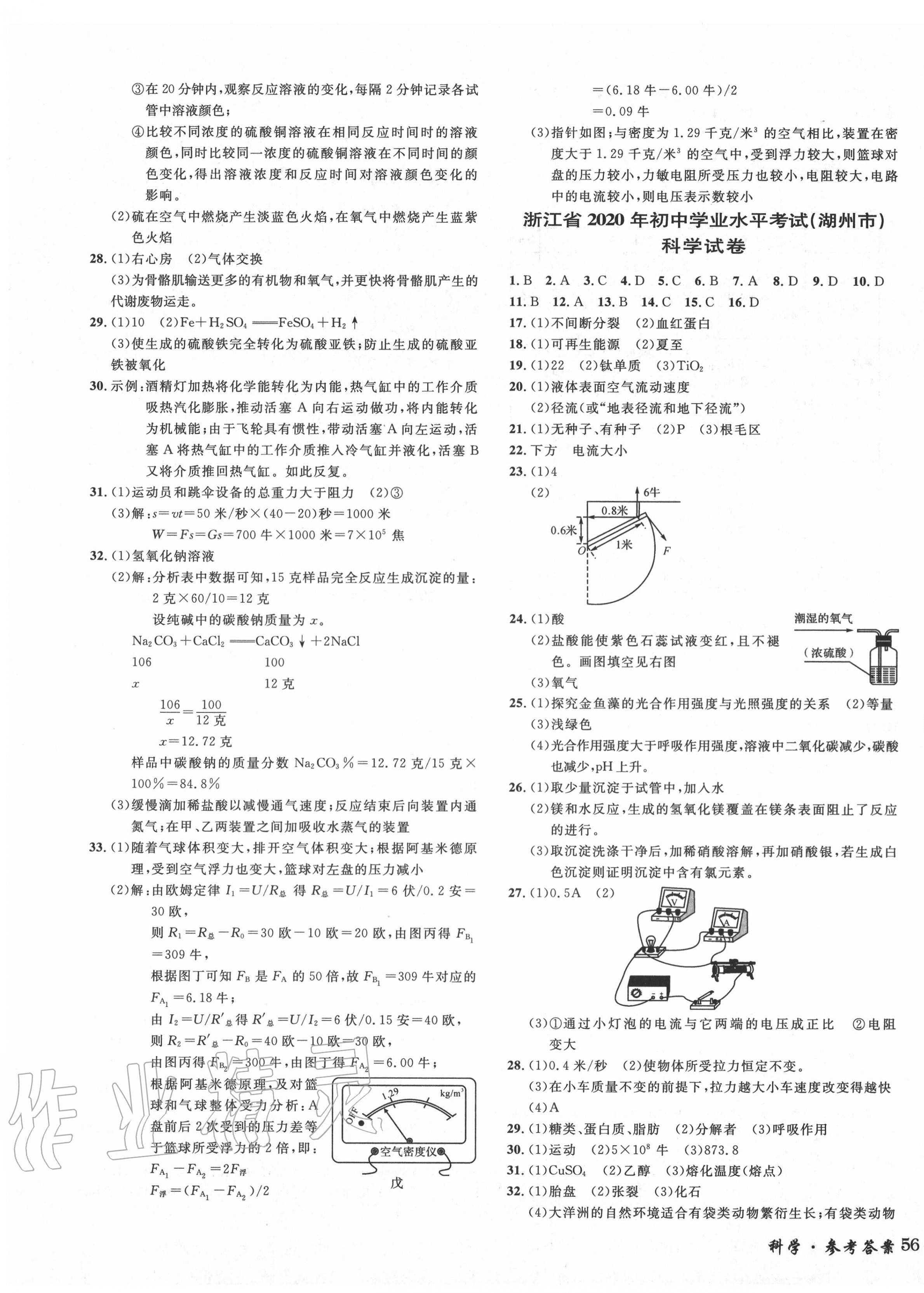 2020年3年中考試卷匯編中考考什么科學(xué) 第3頁